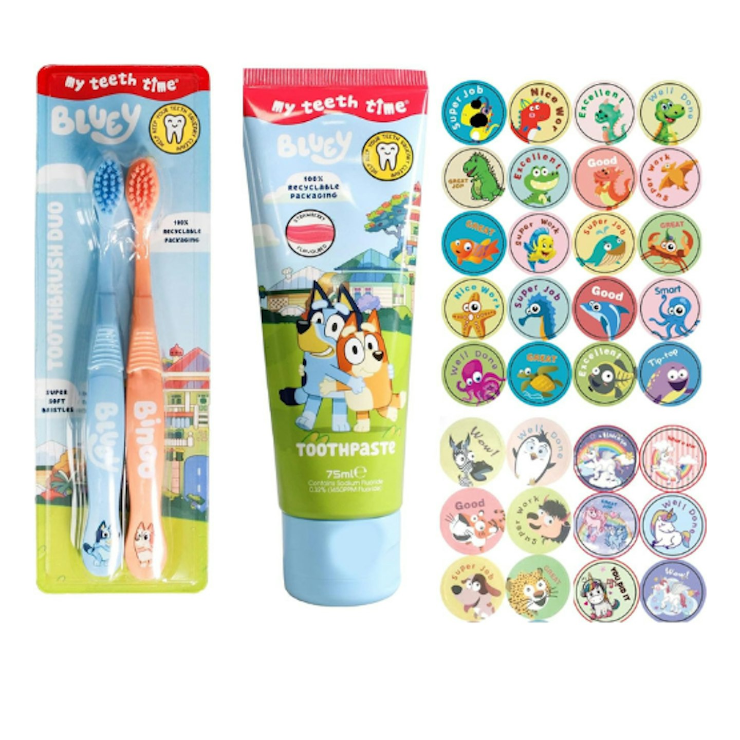 Bluey toothpaste and toothbrush set