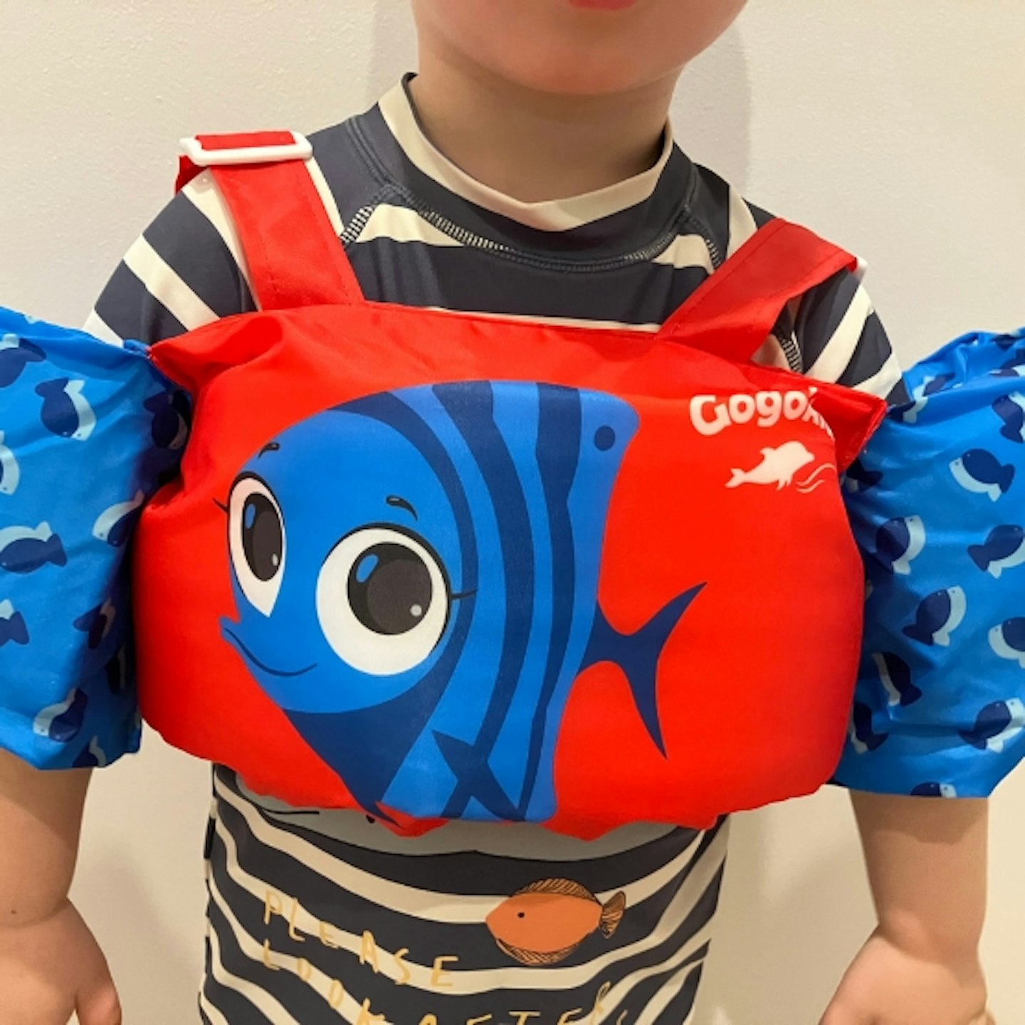 front of the Gogokids Toddler Swimming Float Vest