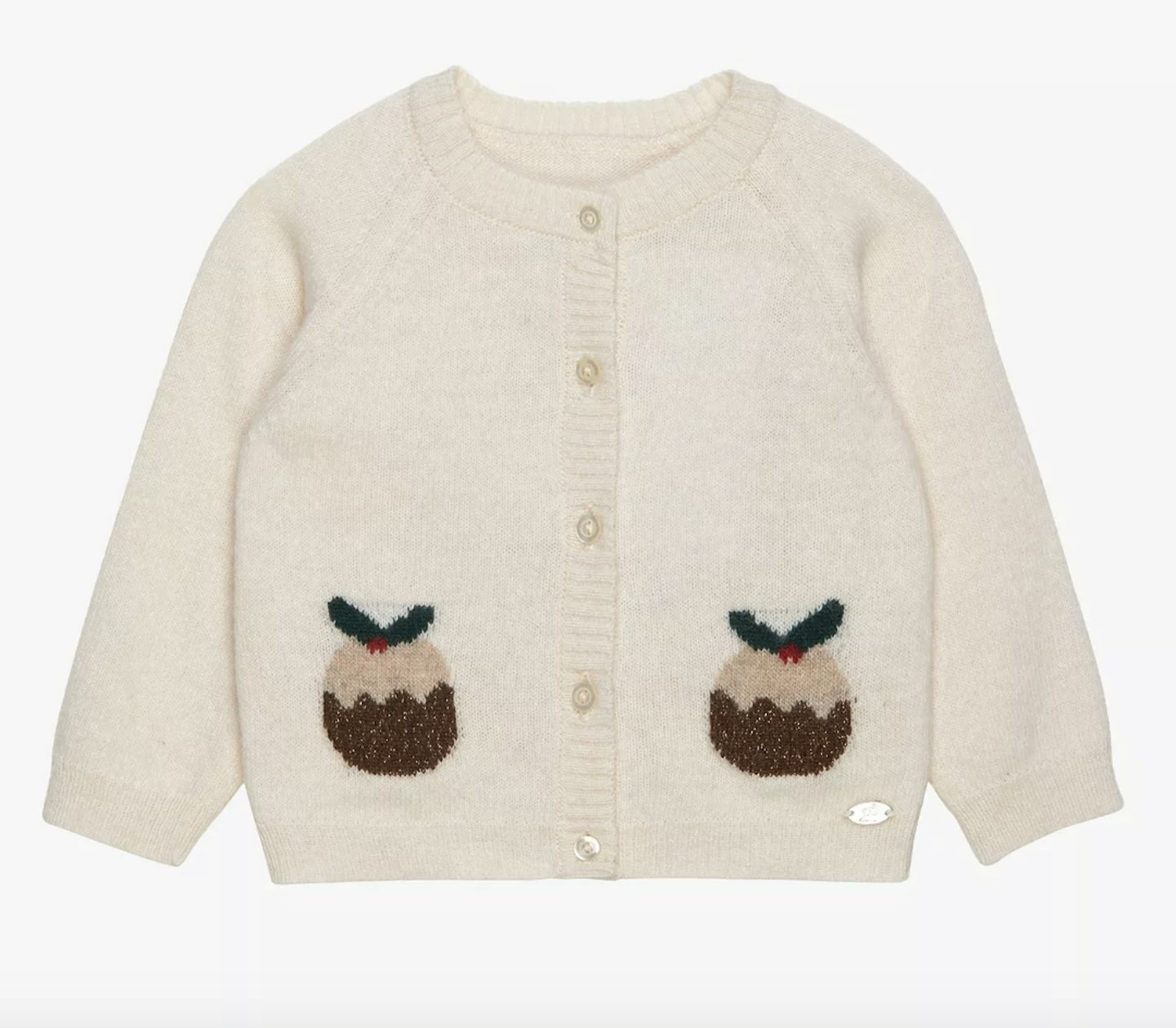 Trotters Baby Wool Blend Christmas Pudding Cardigan