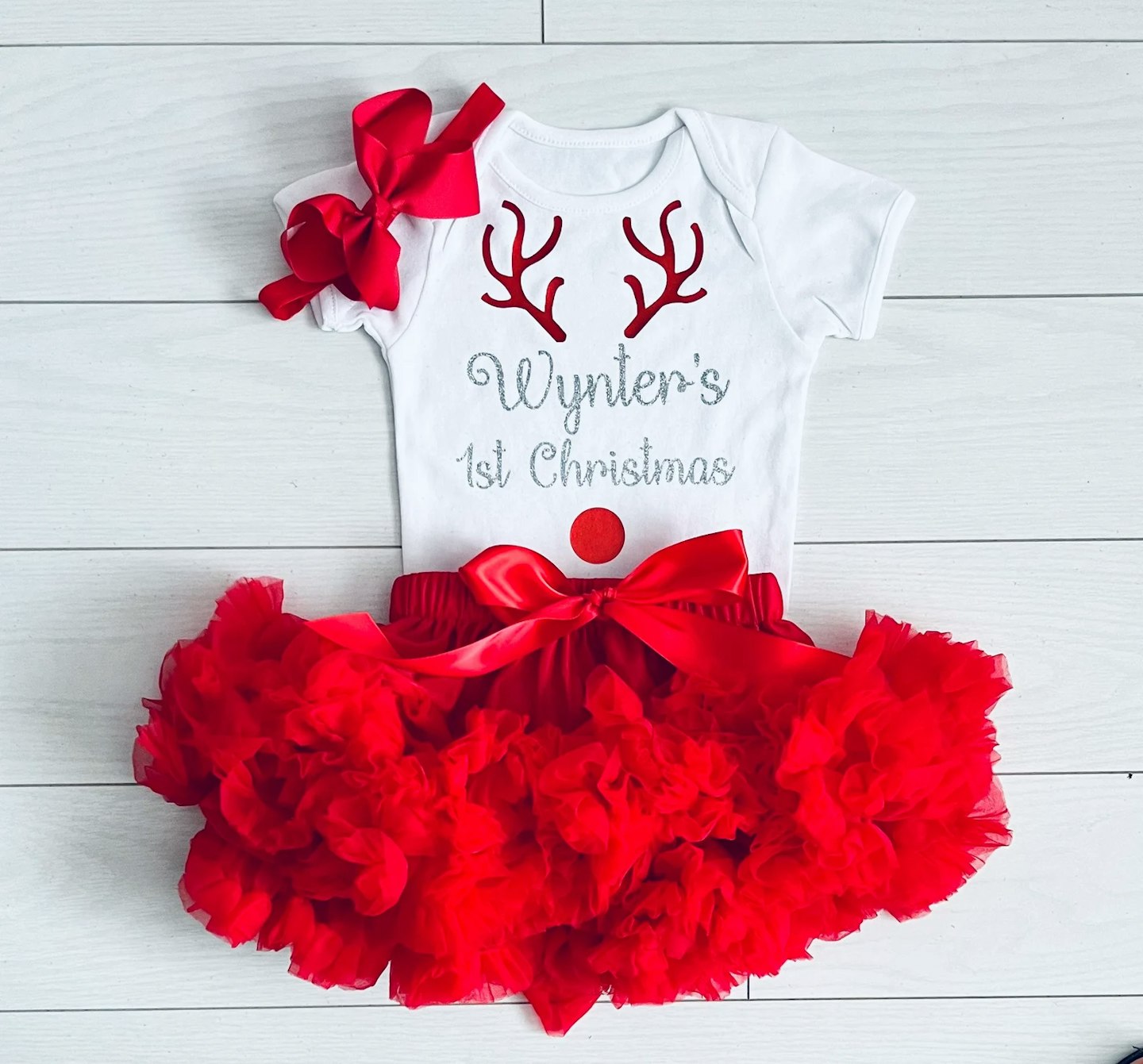 Luxury Girls My 1st First Christmas Outfit Set