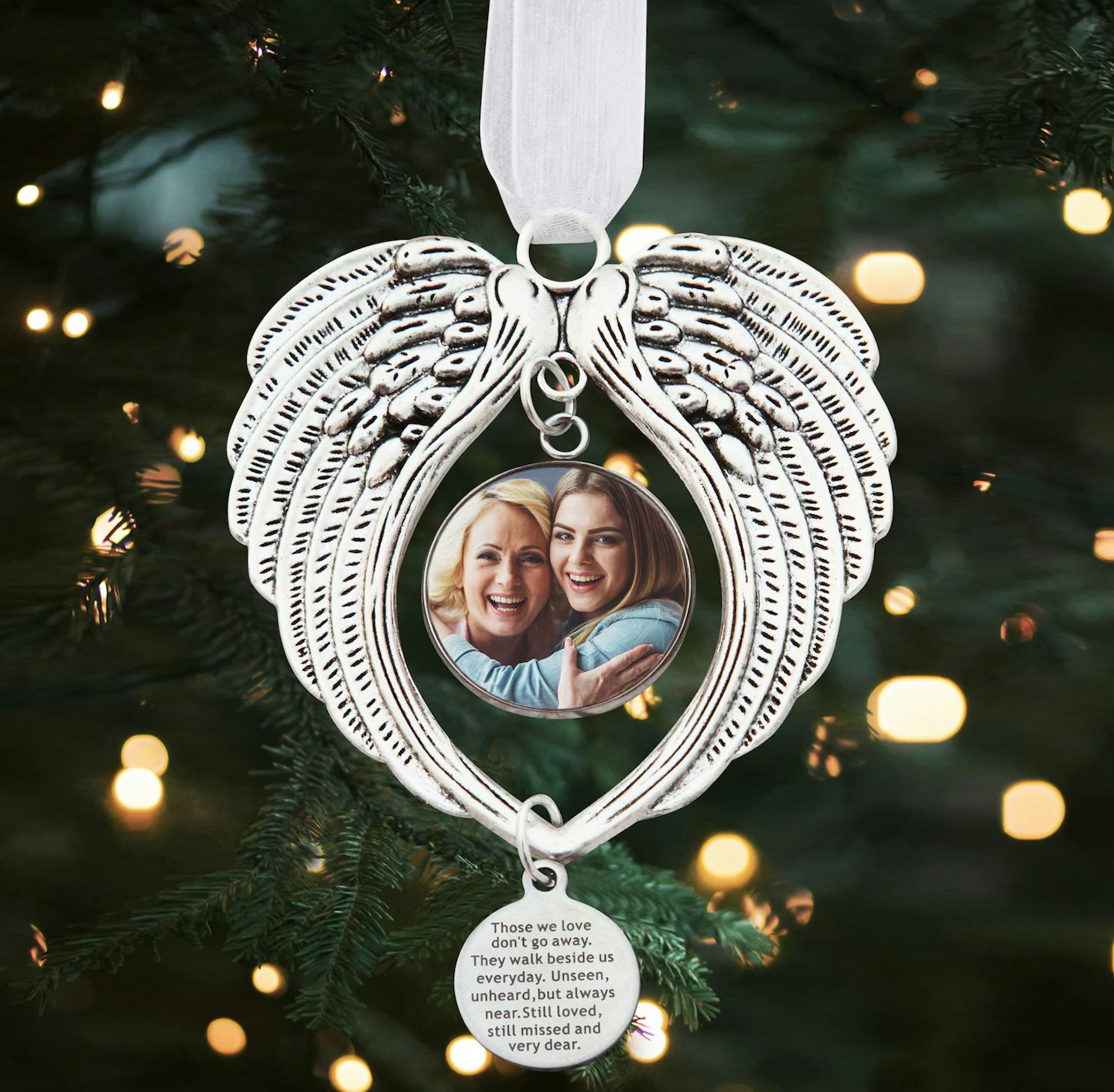 Photo Memorial Christmas Tree Charm Personalised Image Tree Decoration - Angel