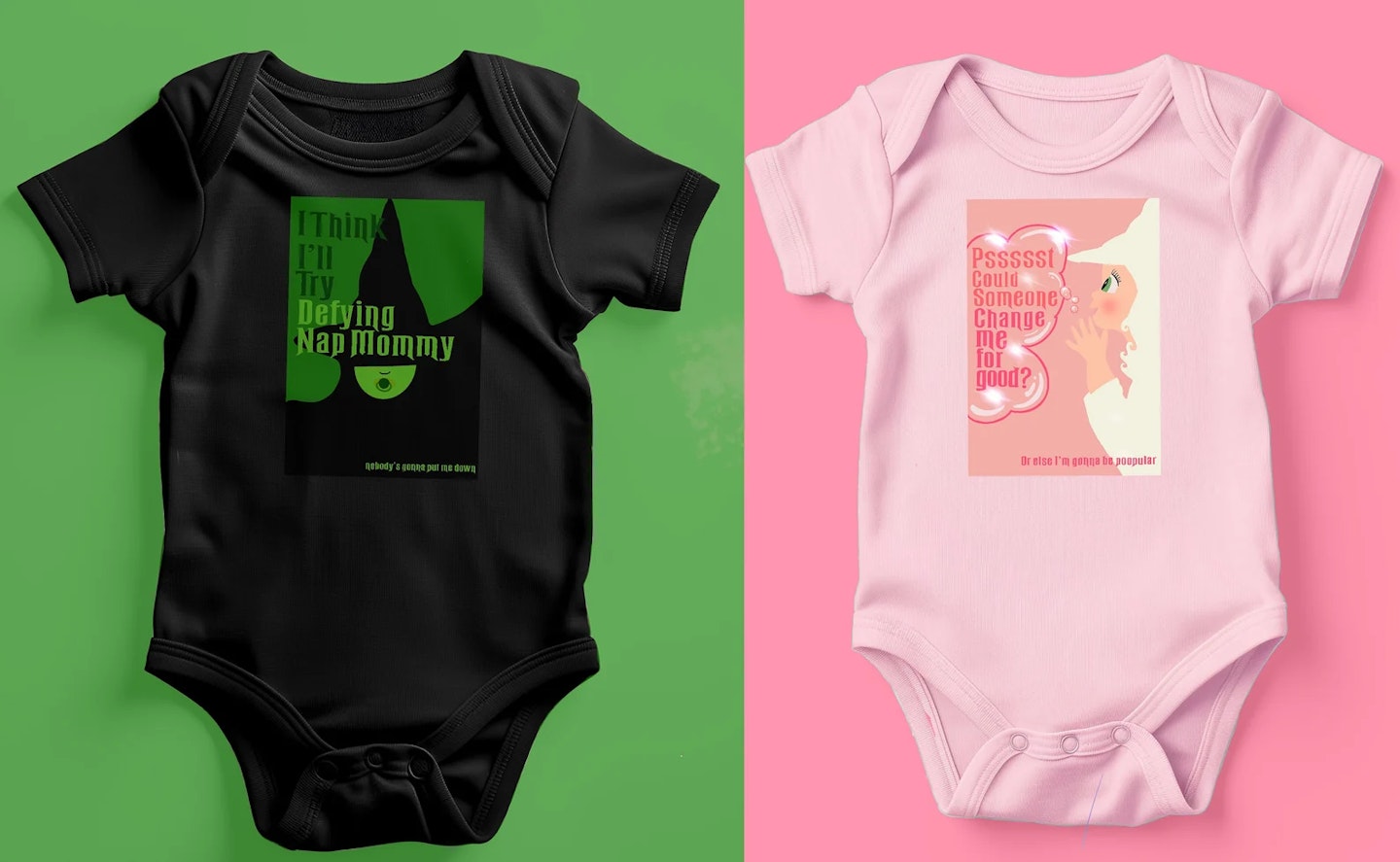 Wicked Elphaba and Glinda Matching Onesie Set