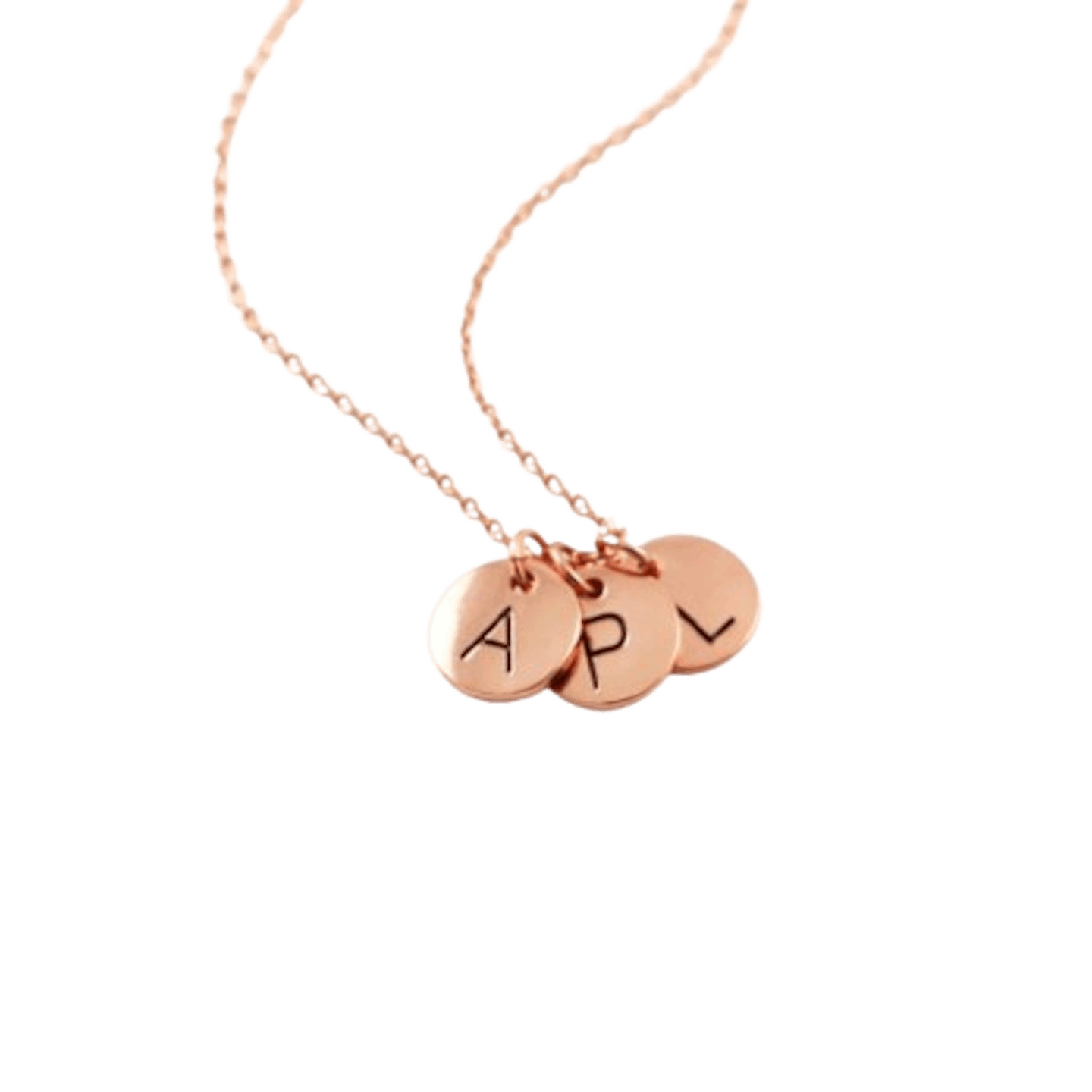 Triple Letter Disc Necklace