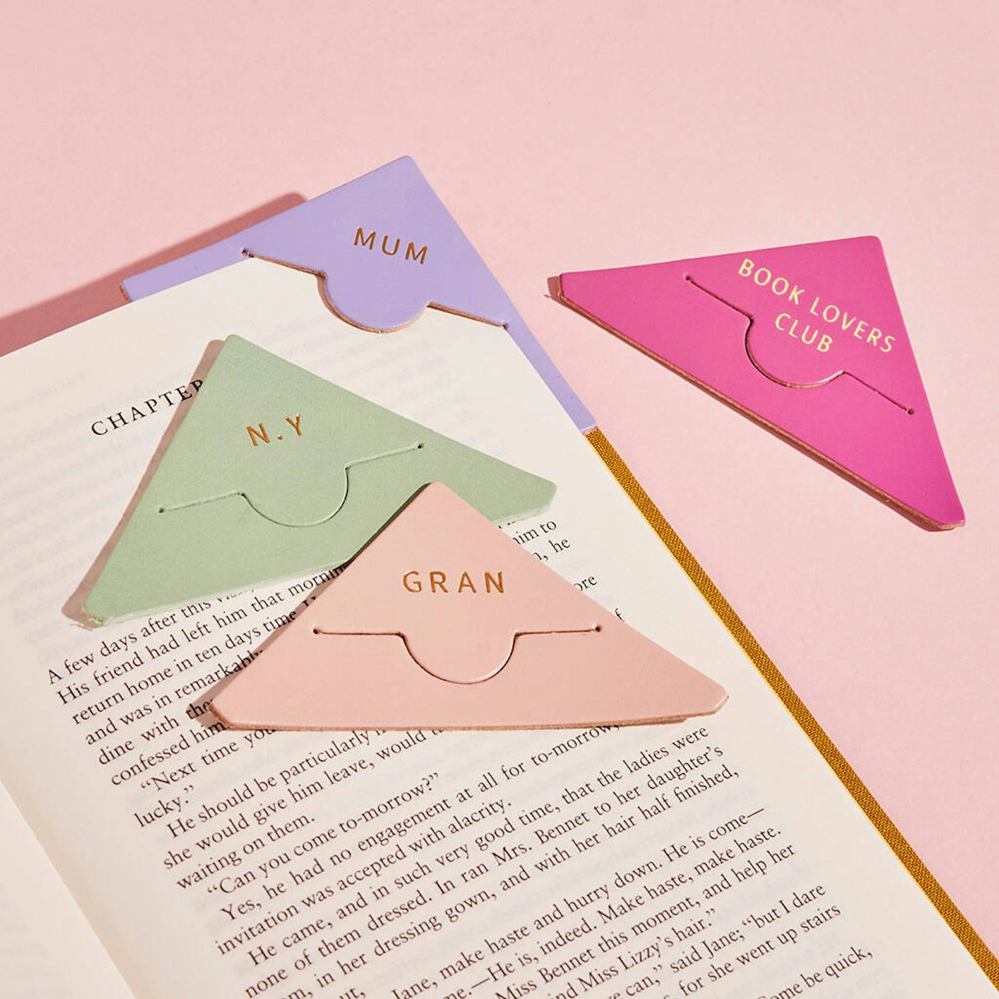 Personalised Leather Corner Bookmark 