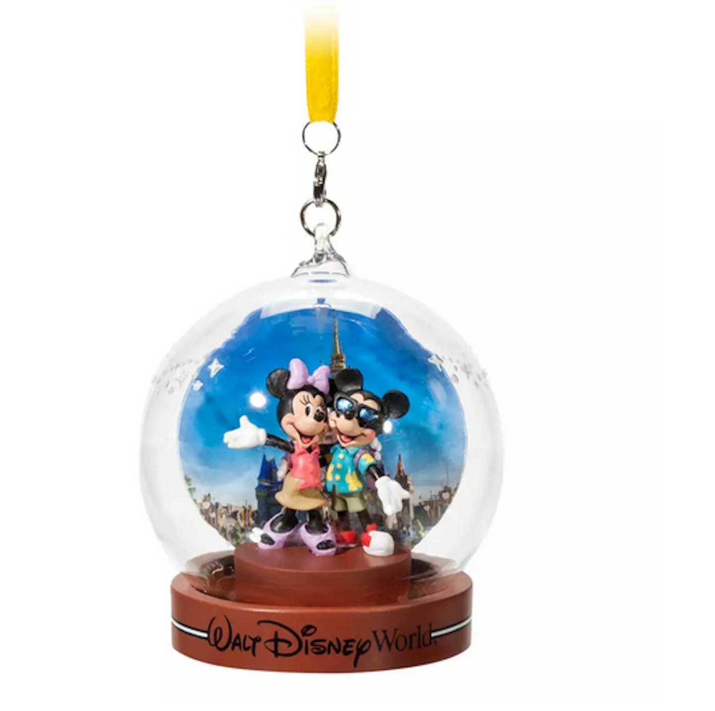 Walt Disney World Mickey and Minnie Holiday Globe Hanging Ornament