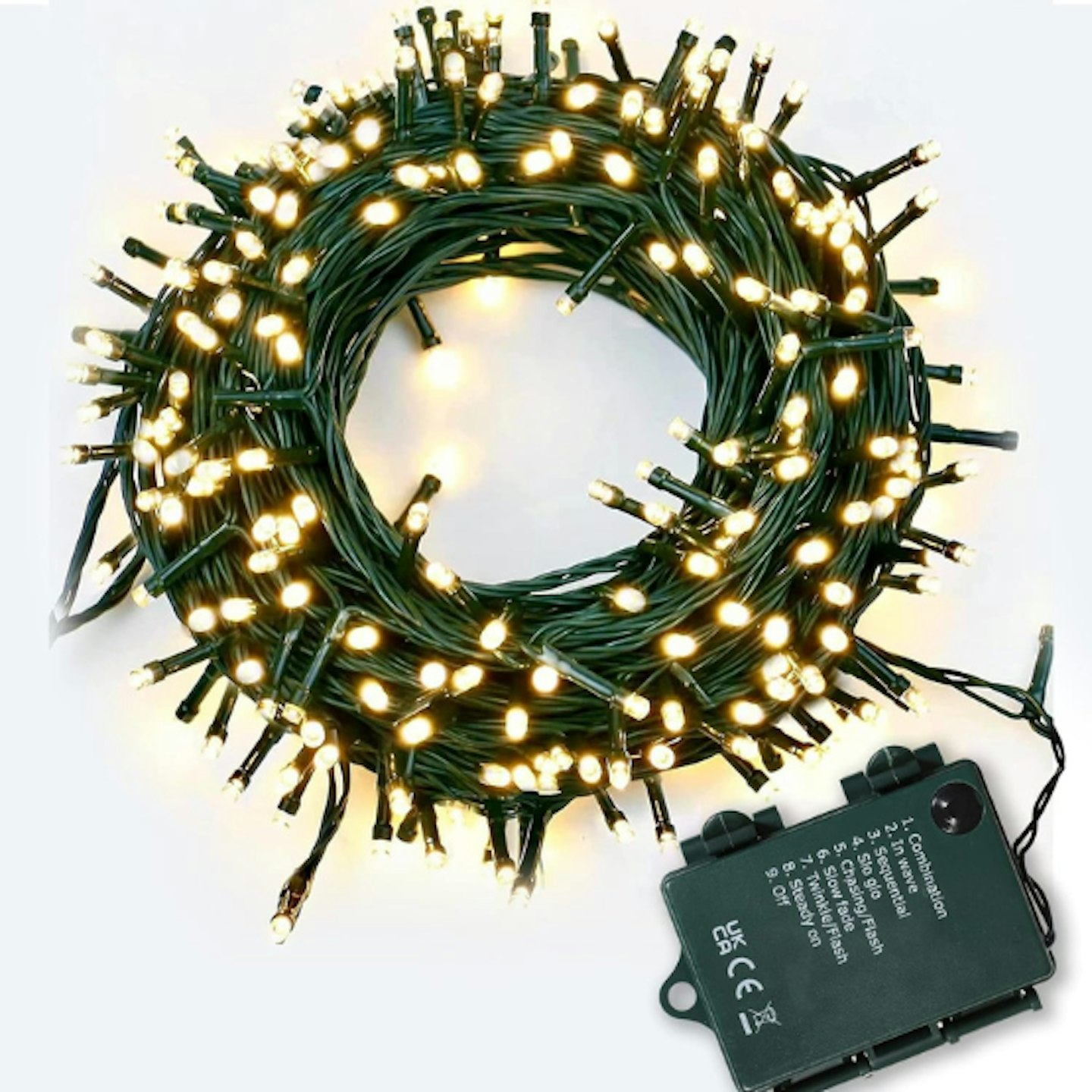 ASAB Battery Operated Outdoor Warm White LED Lights 