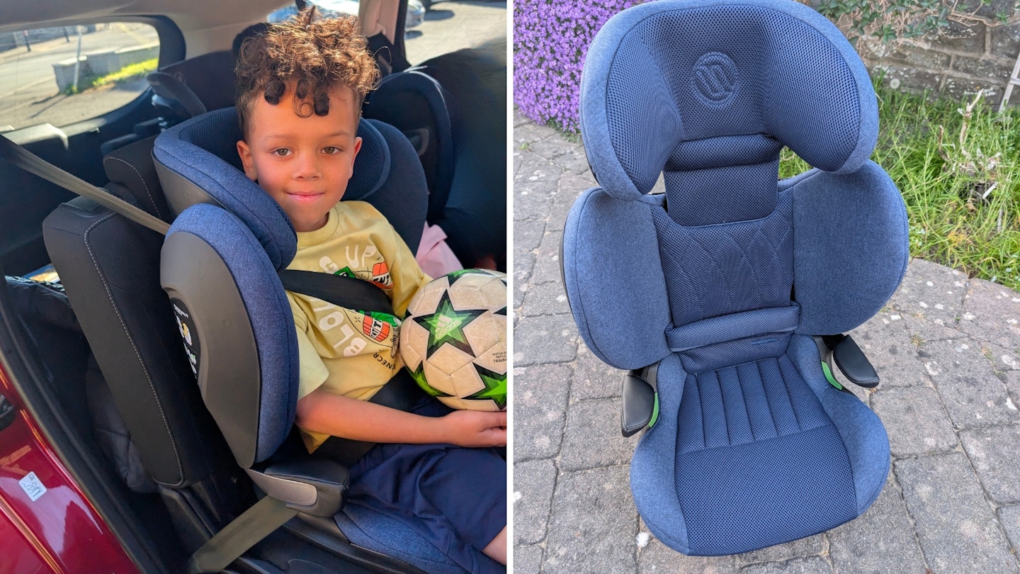 Avionaut's MaxSpace Airflow car seat being tested by Senior Digital Writer, Hannah Carroll.