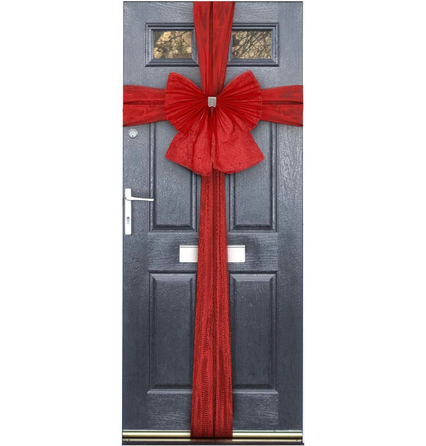 Christmas Village Beautiful Large Christmas Door Window Bow Decoration