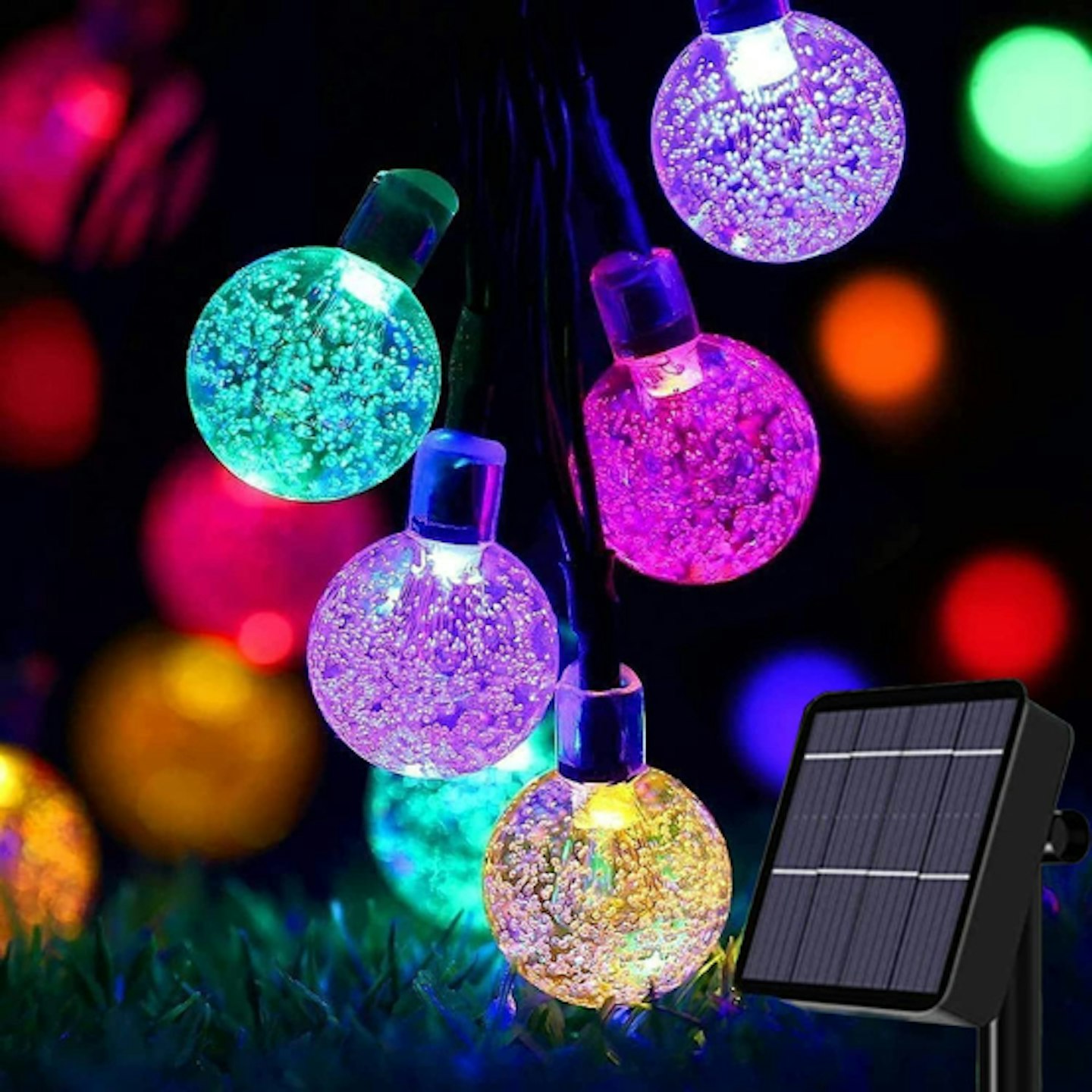 Eco-friendly Coloured Crystal Globe Outdoor Solar Lights