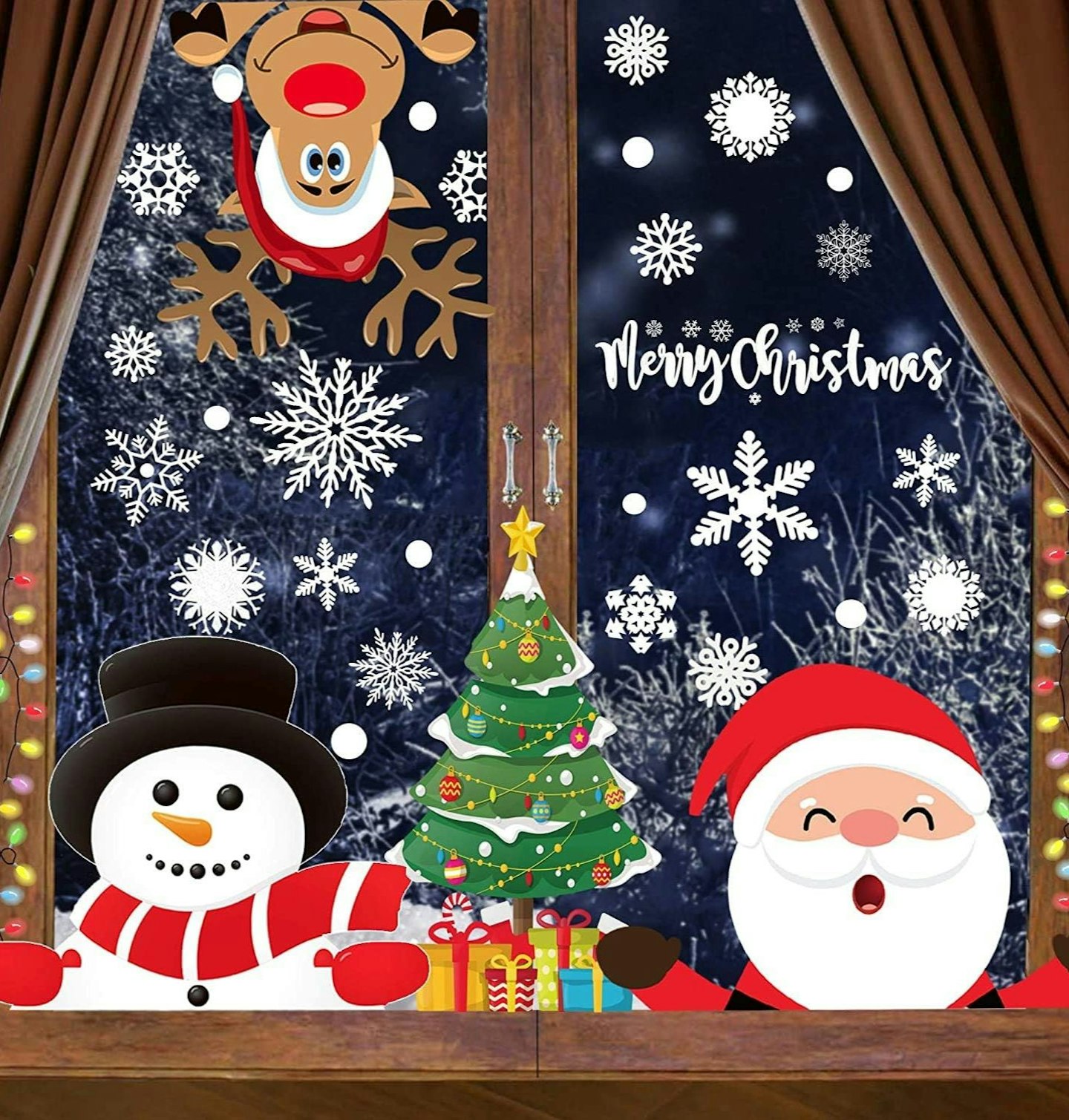Funnlot Christmas Window Stickers