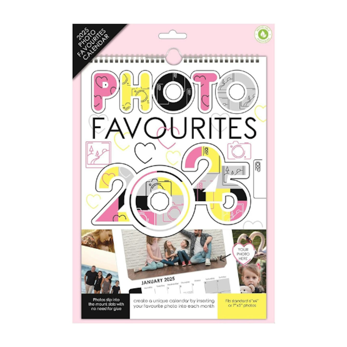 Insert your own photos - spiral bound wall calendar 