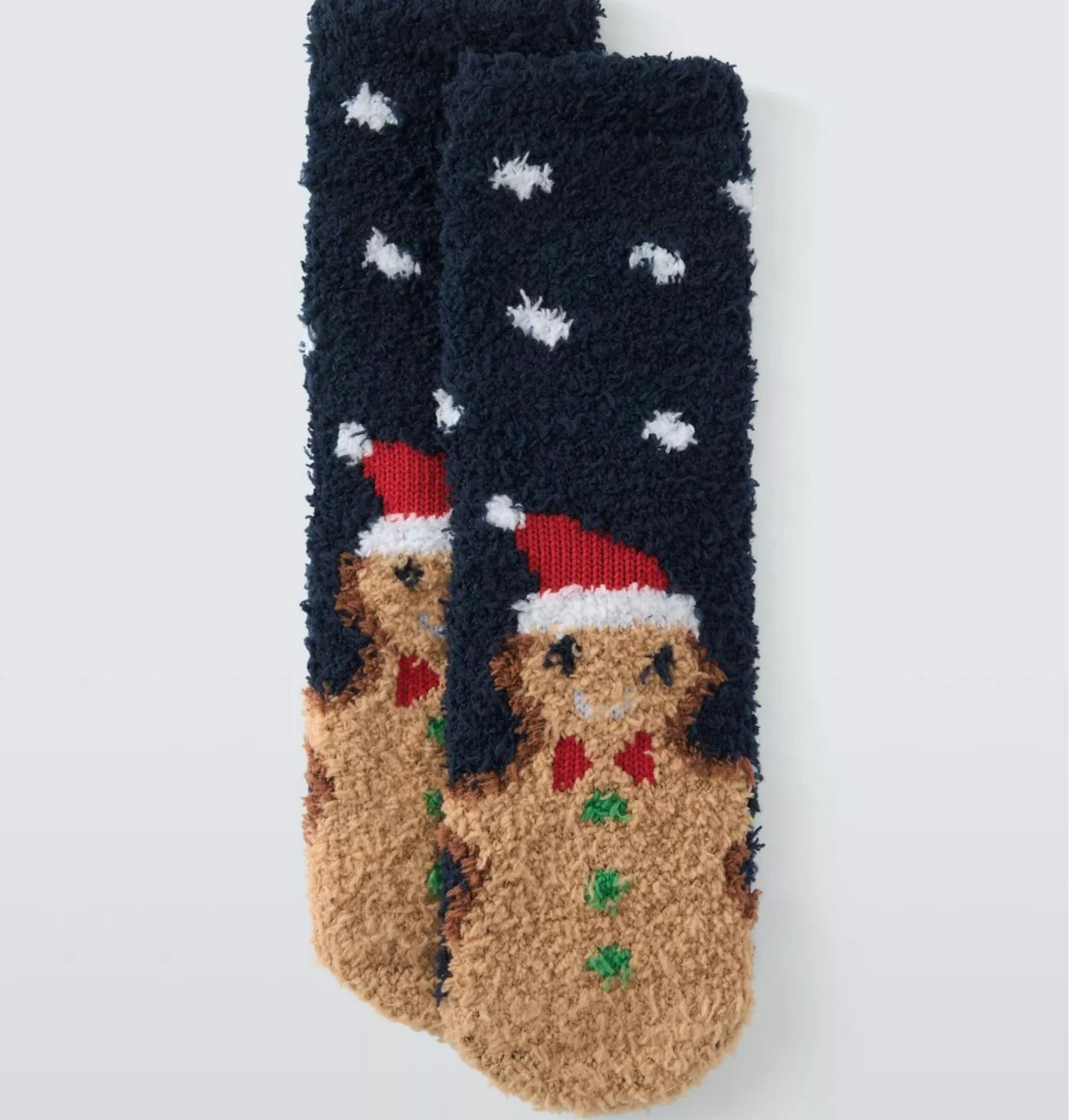 John Lewis - Kids' Fluffy Gingerbread Slipper Socks, Multi