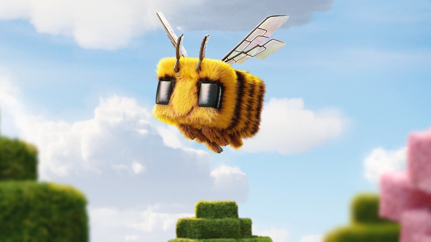 The iconic bee from A Minecraft movie.