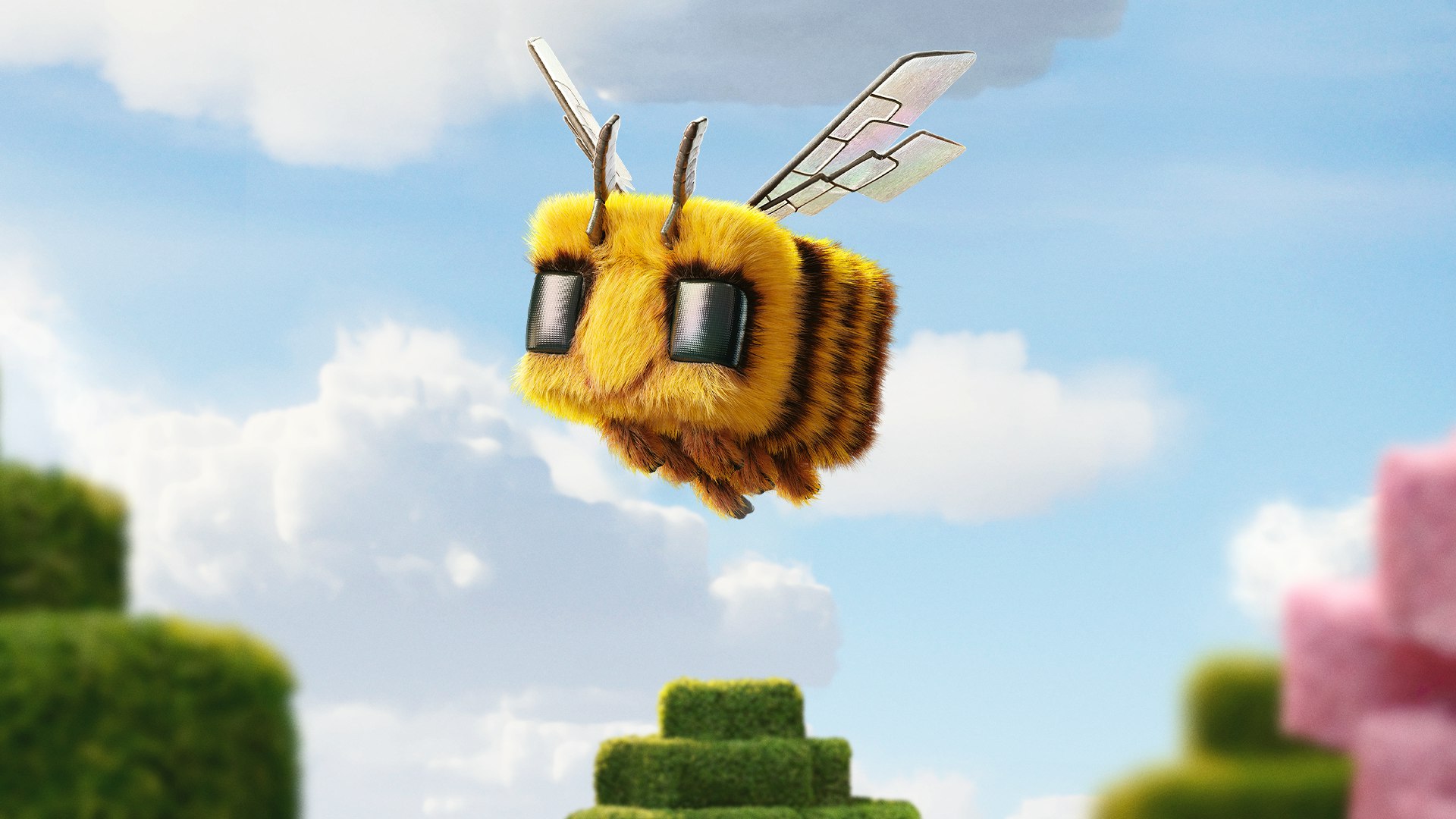 The iconic bee from A Minecraft movie.