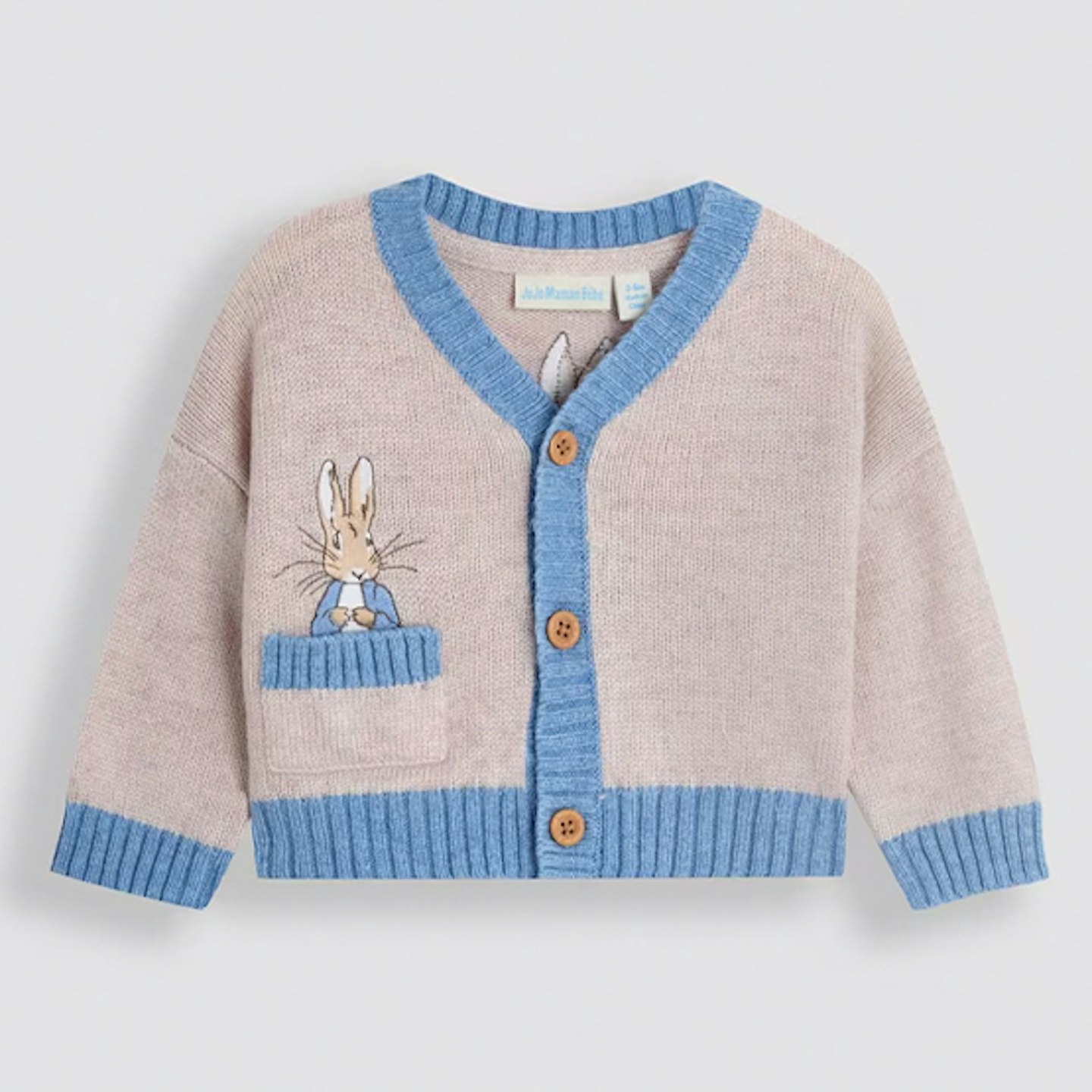 Natural Peter Rabbit™ Appliqué 100% Cotton Cardigan