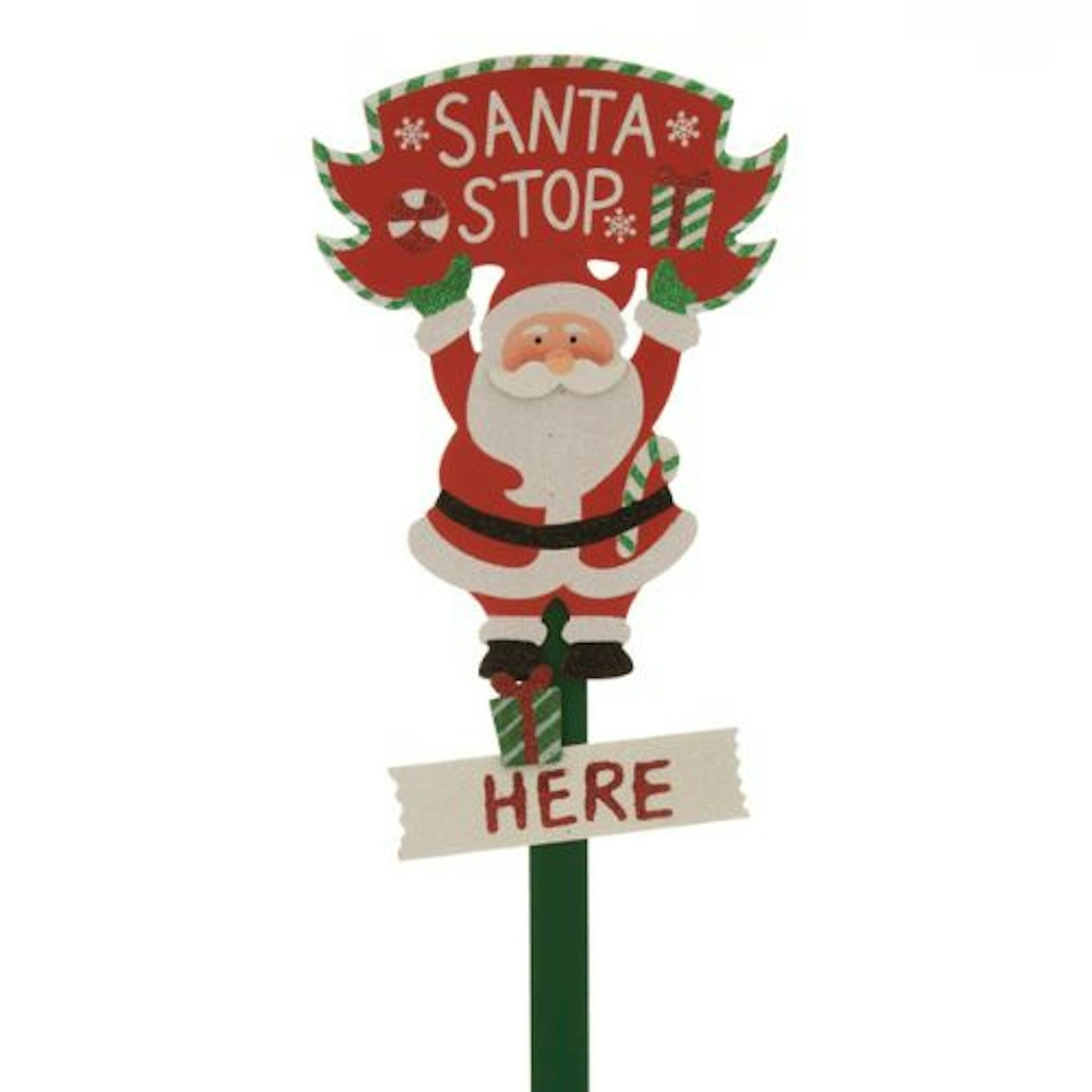 Santa Stop Here Stake