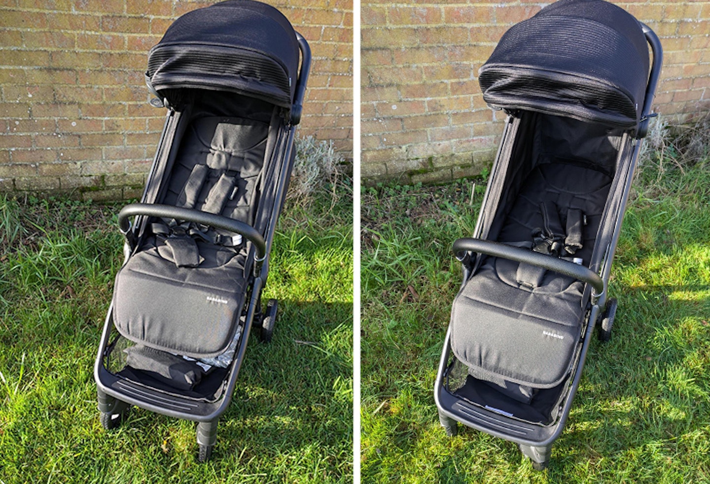 bababing travel stroller seat up and flat