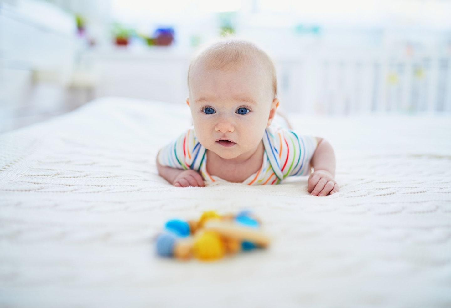 Baby Girl Doing Tummy Time