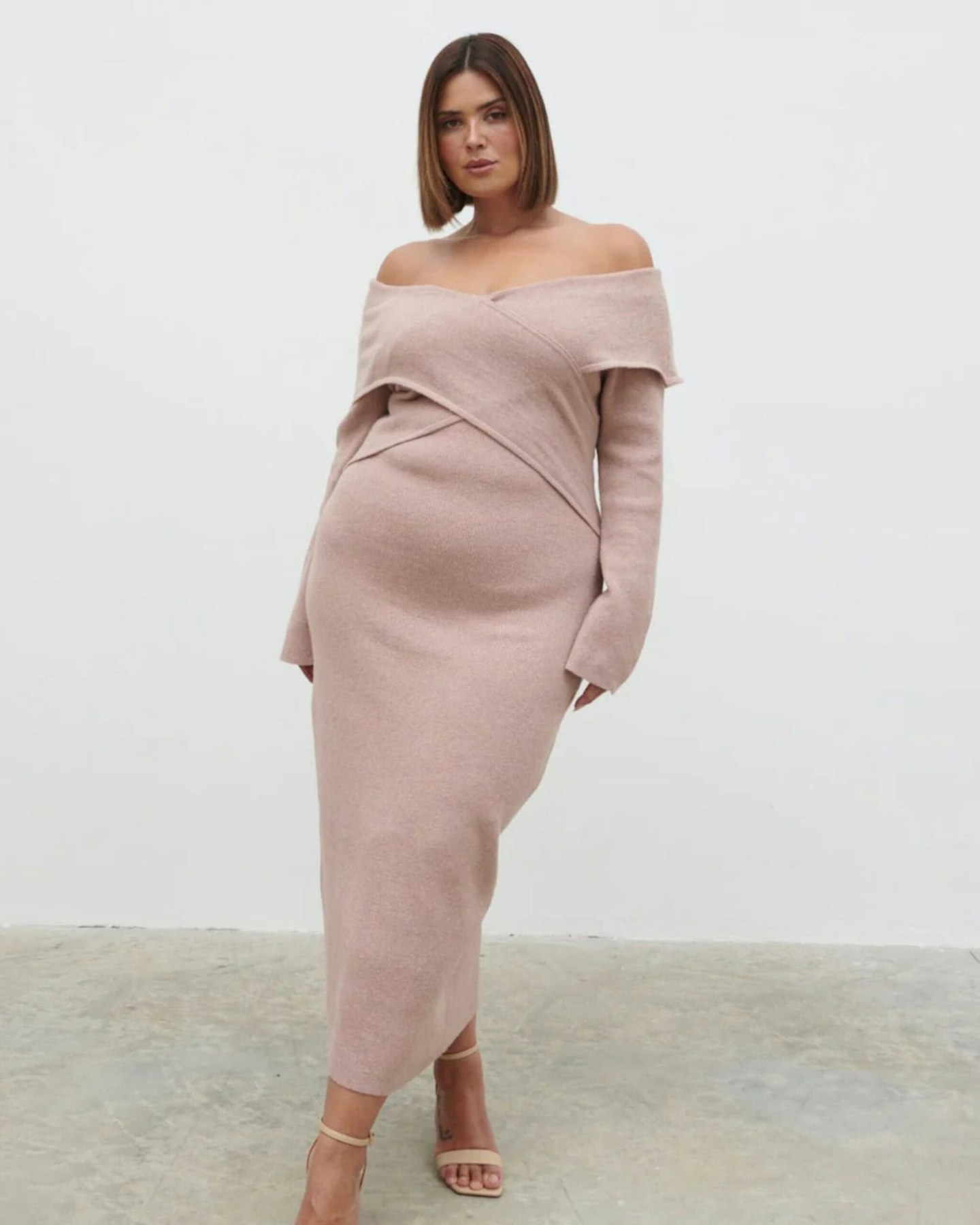 Danica Wrap Knit Midaxi Dress Curve