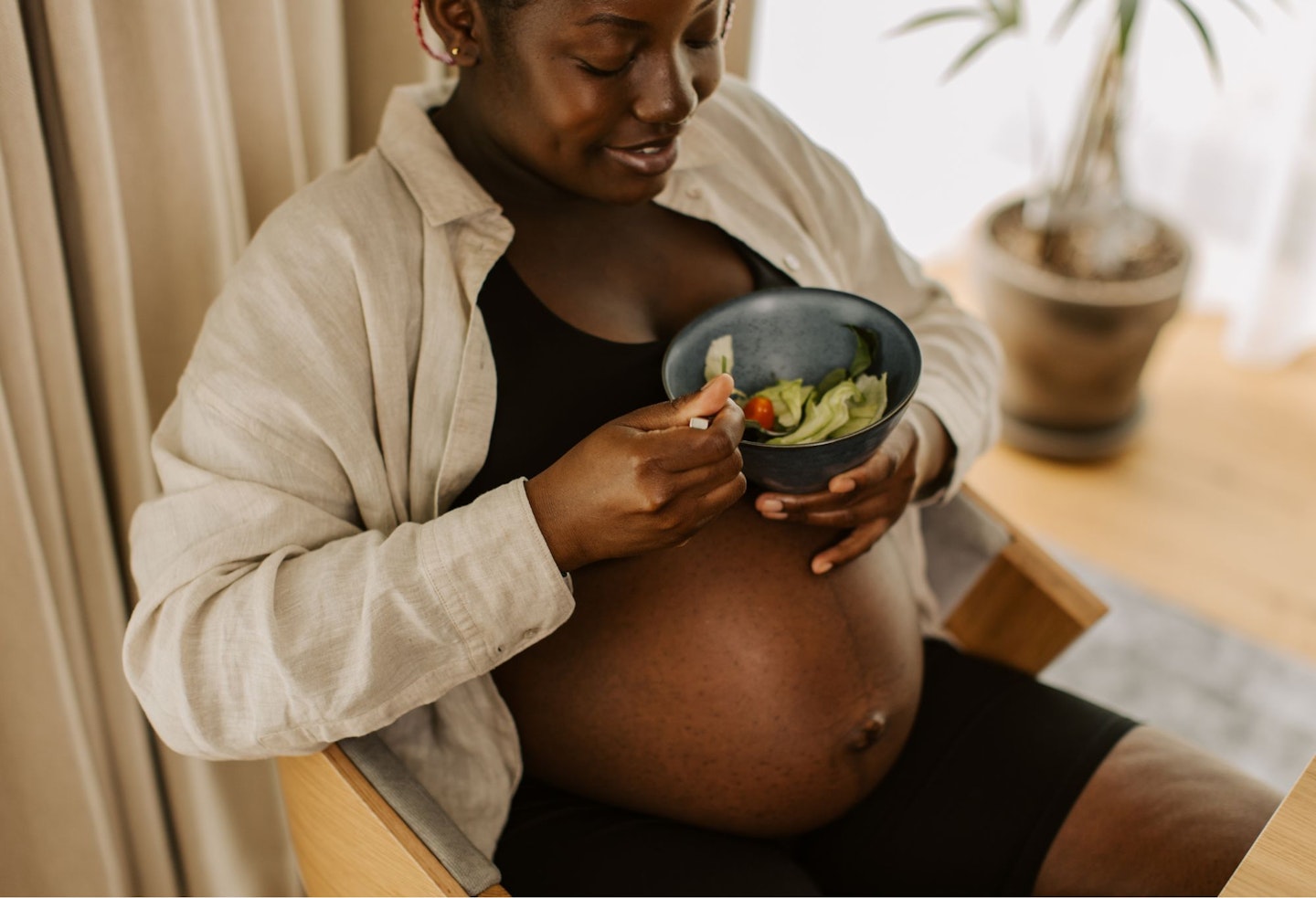 Pregnancy at Home Pregnant Woman Eating