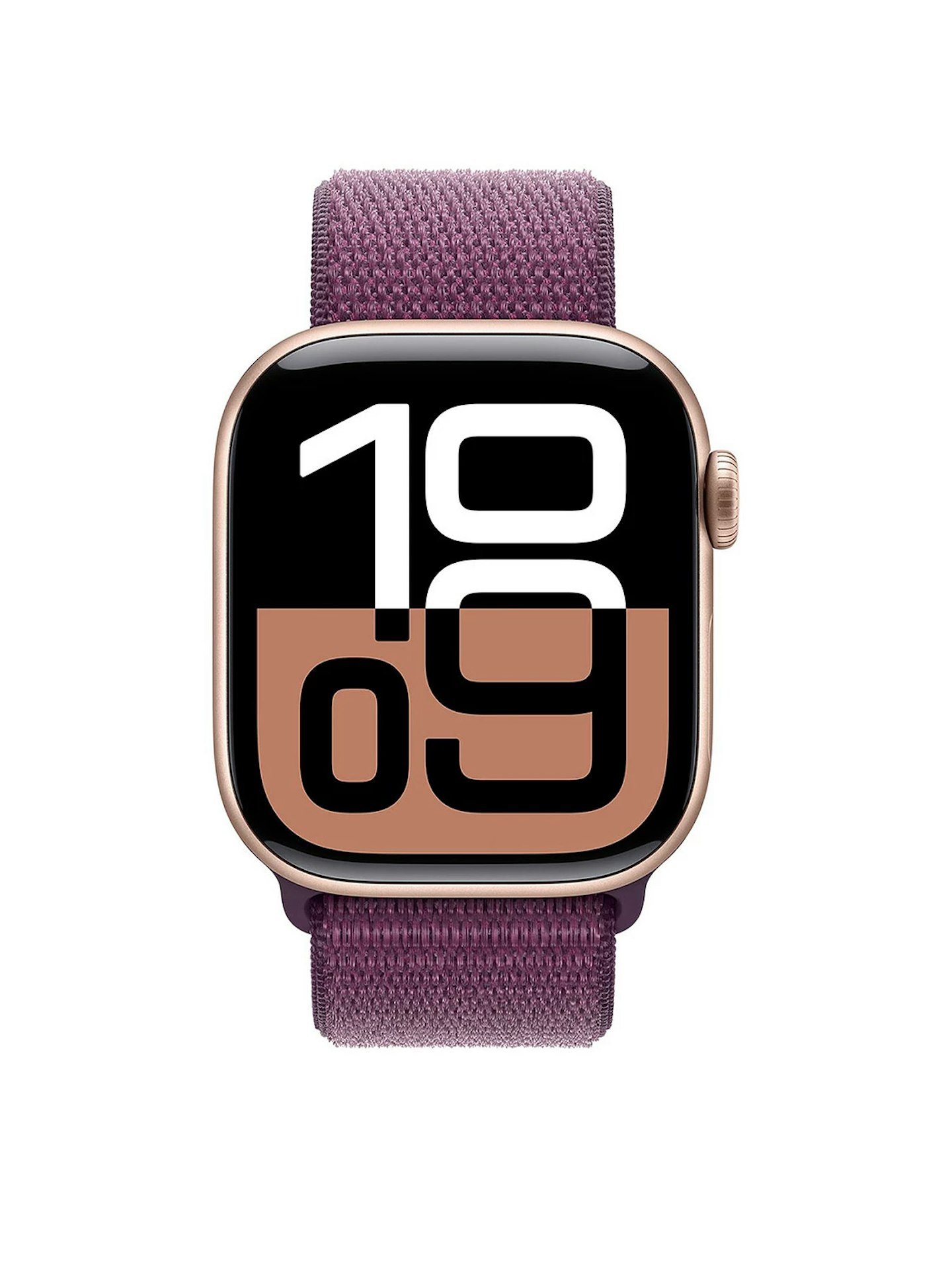 Watch Series 10 (GPS) 42mm Rose Gold Aluminium Case with Plum Sport Loop