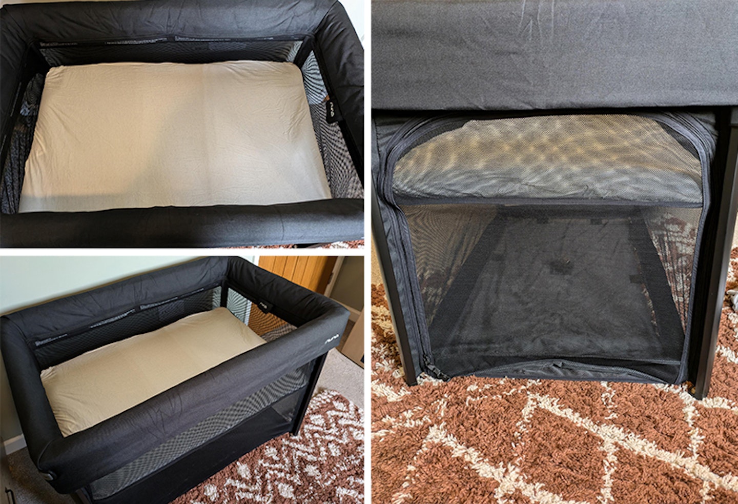 nuna paal travel bed on cot setting