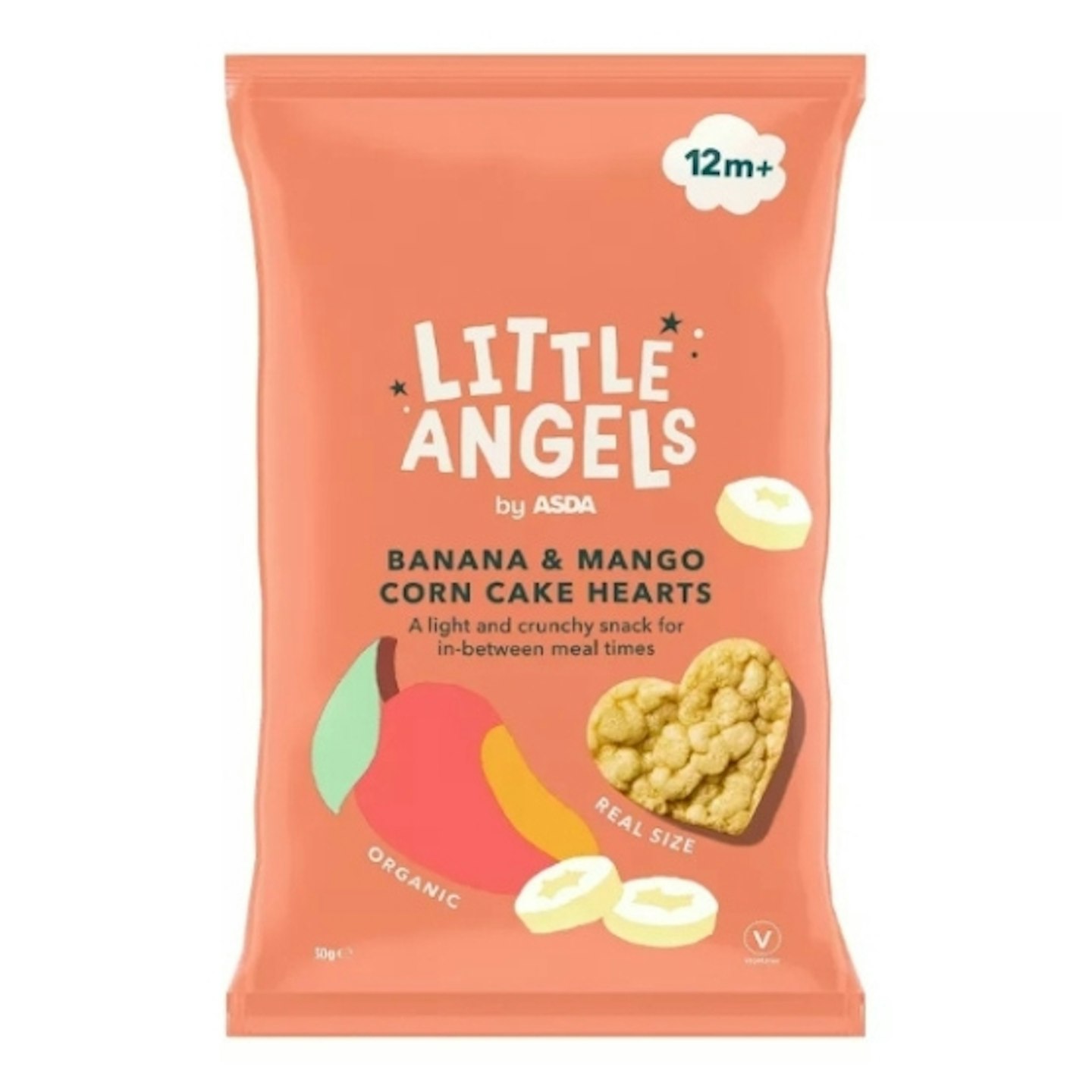 ASDA Little Angels Banana & Mango Corn Cake Hearts