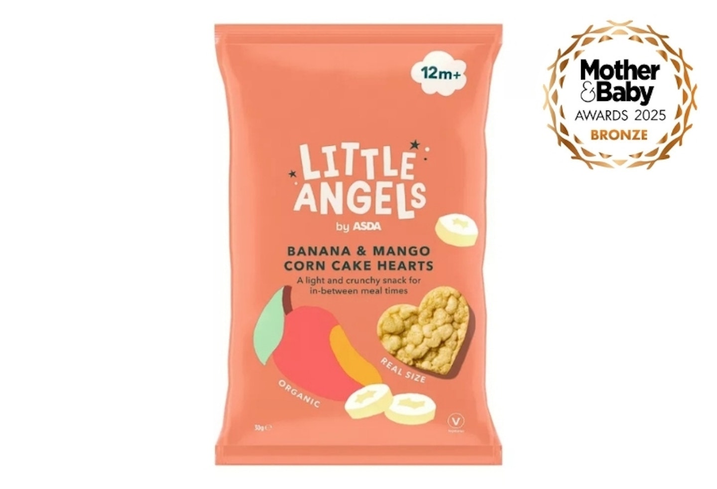 ASDA Little Angels Banana & Mango Corn Cake Hearts