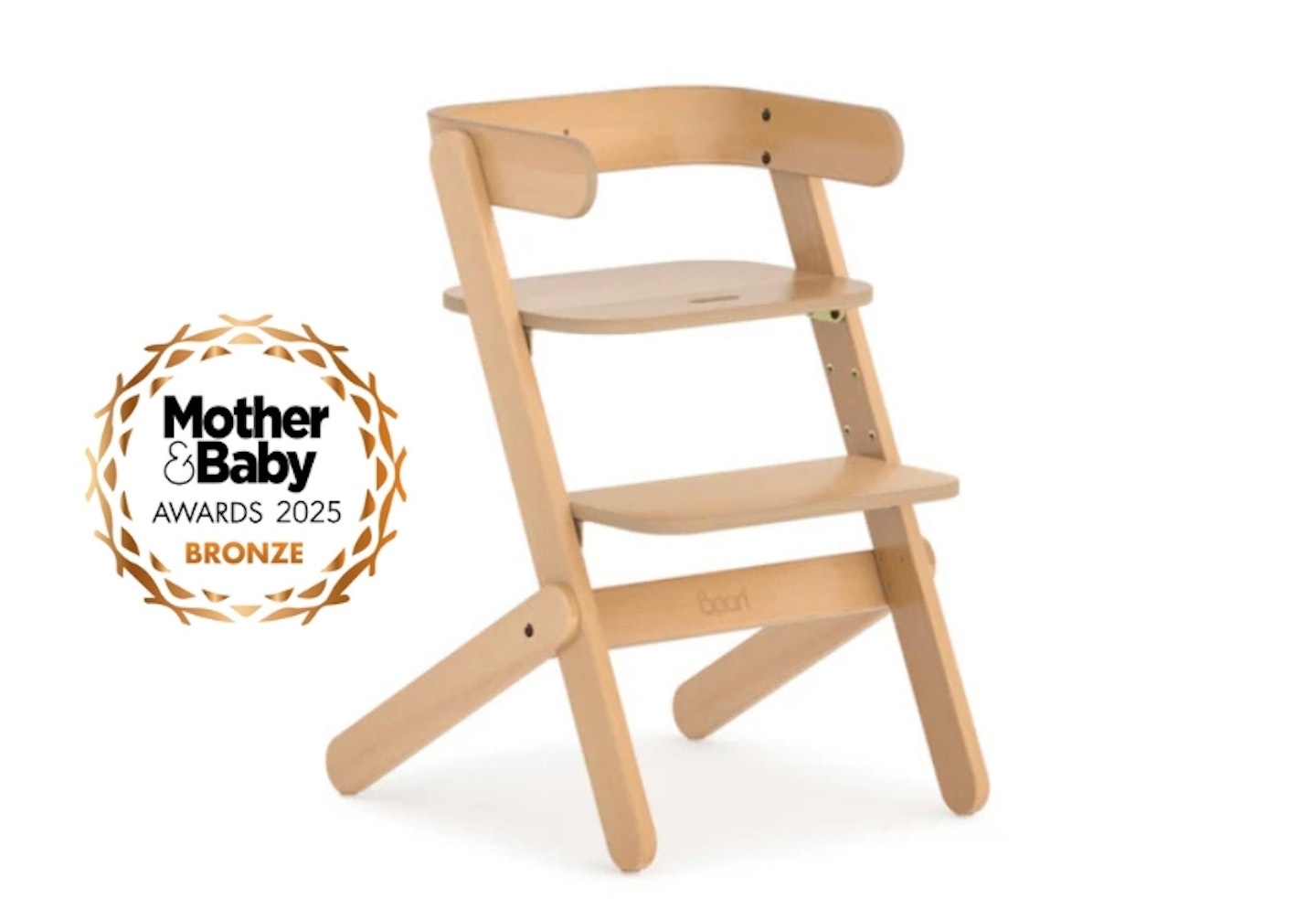 Boori Neat Highchair with 2025 MAB award rosette
