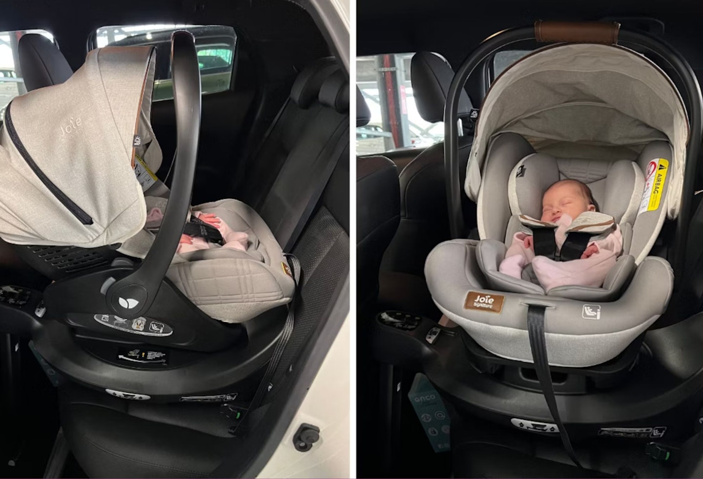 Mum-of-one Ria testing the Joie i-Level Recline car seat with her daugther