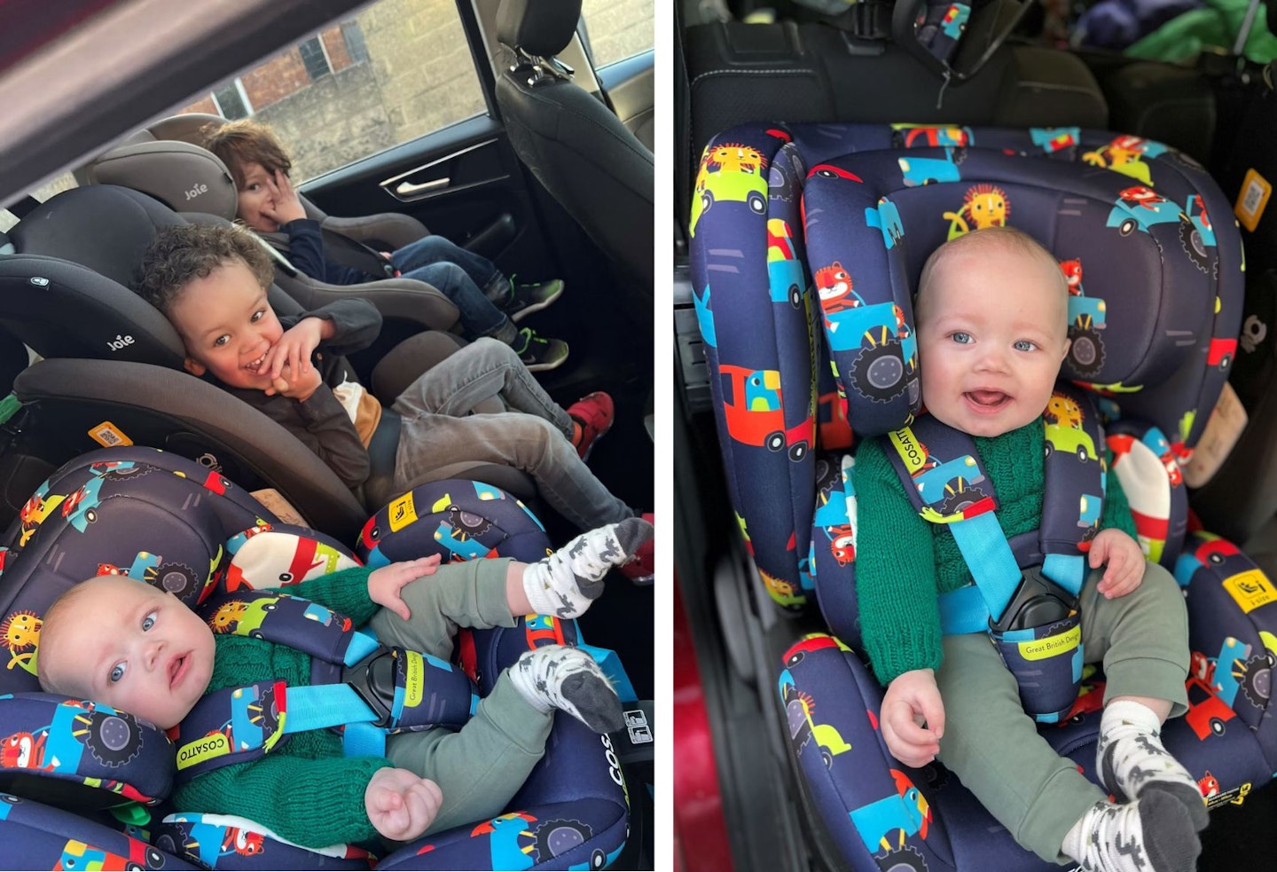 Mum tester Hannah testing Cosatto All in All Rotate i-Size Car Seat with her youngest son