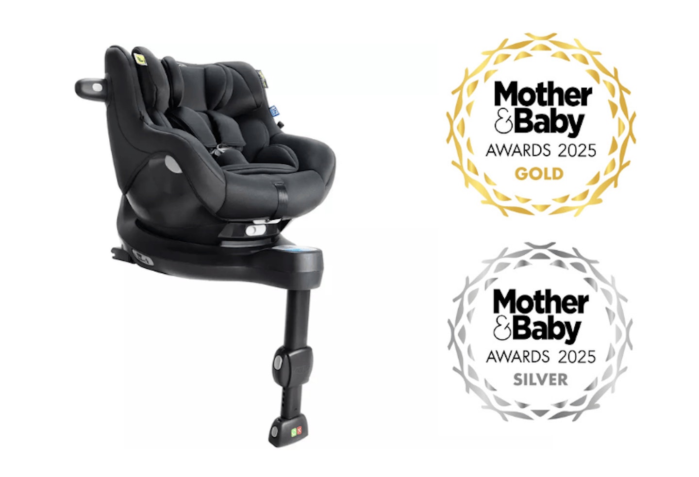 SnugGo i-Size R129 with SnugTurn i-Size R129 Base with 2025 award rosette.