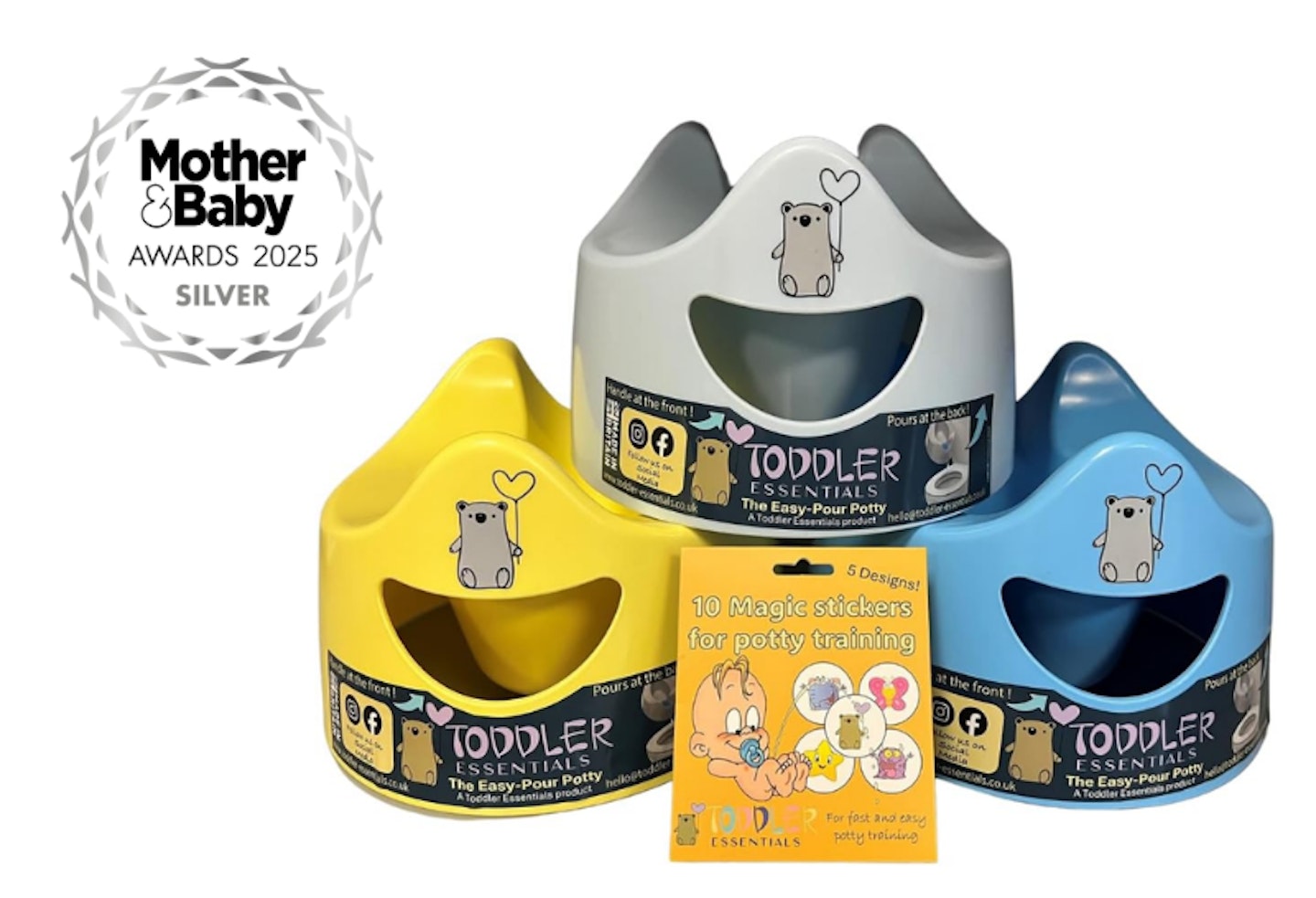 ToddlerEssentials Easy-Pour Potty and Magic Sticker Set