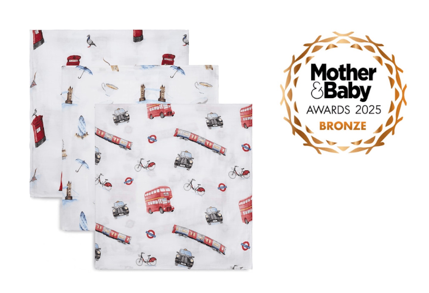 Panda Kids Bamboo Muslins with 2025 award rosette.