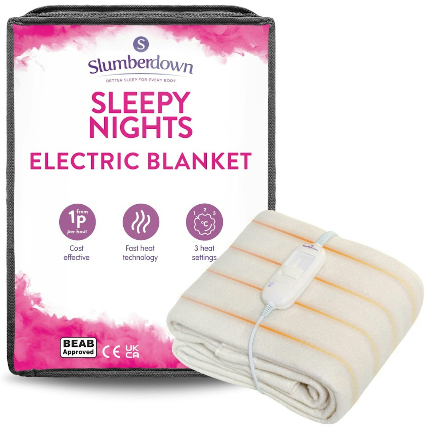 Slumberdown Sleepy Nights Electric Blanket, Single