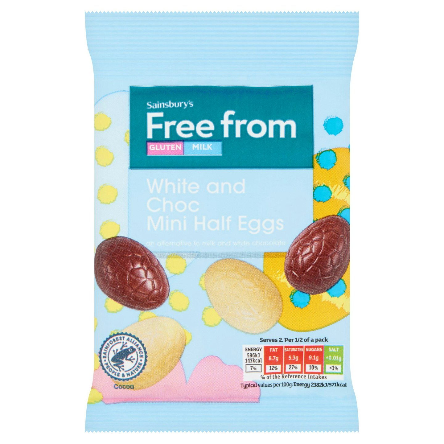 Sainsbury's Free From White & Choc Mini Half Eggs 50g