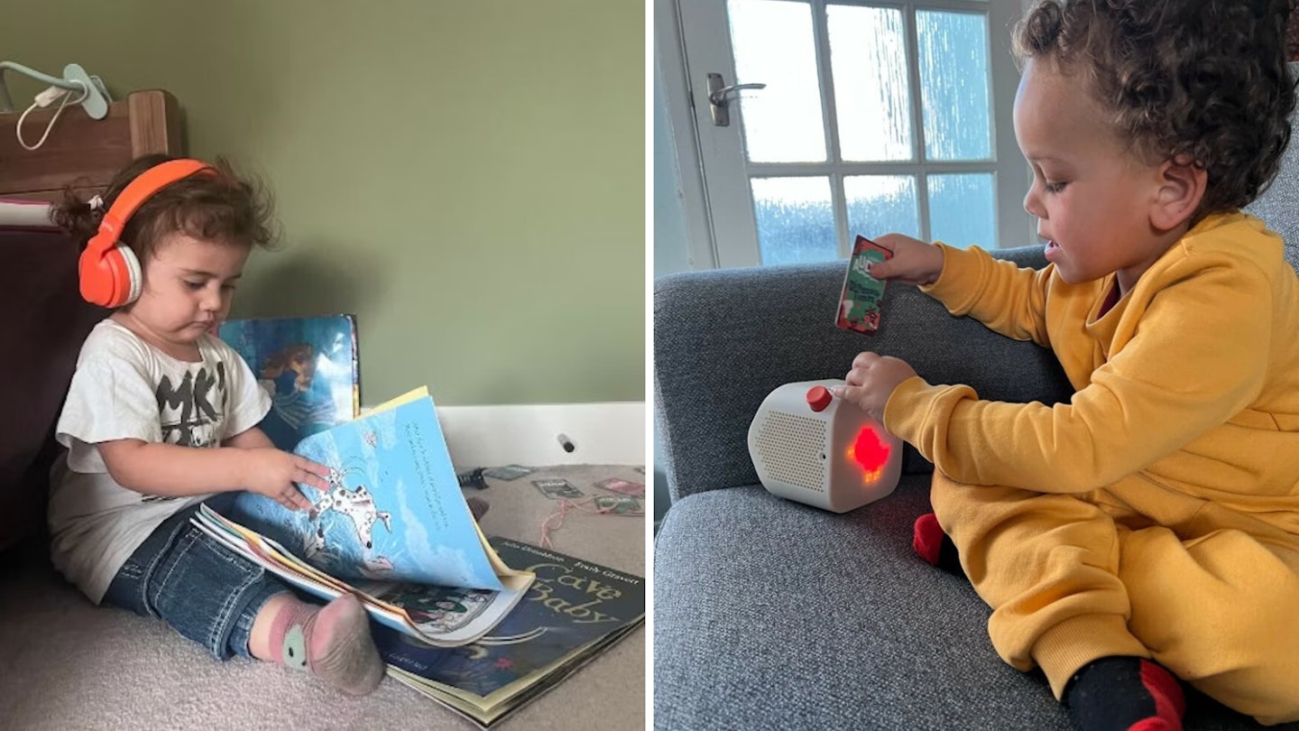 Mother&Baby children testing the Yoto Player and the Yoto mini.