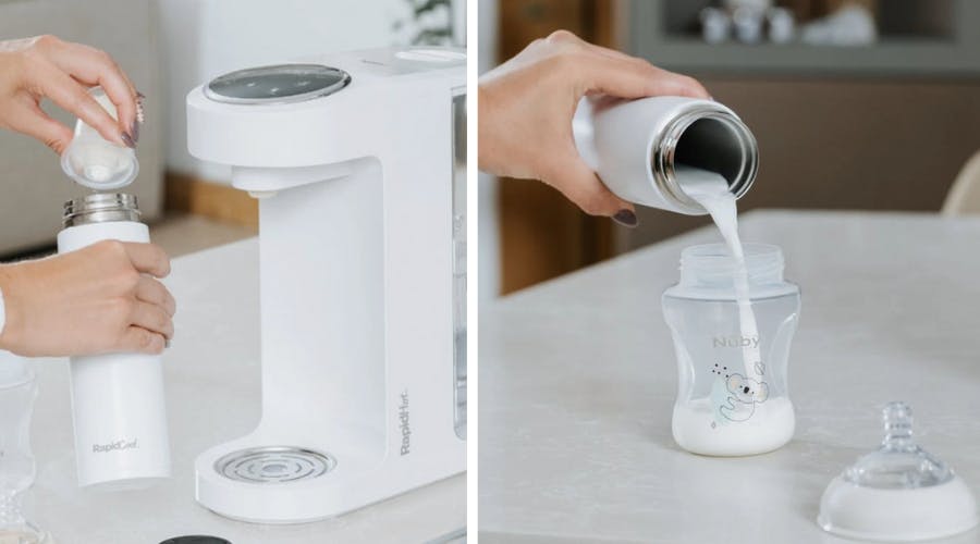 Sterilizzatore A Vapore Nuby NTVP31 One Touch - Con 5 Biberon In Silicone 210ml Inclusi - Bianco