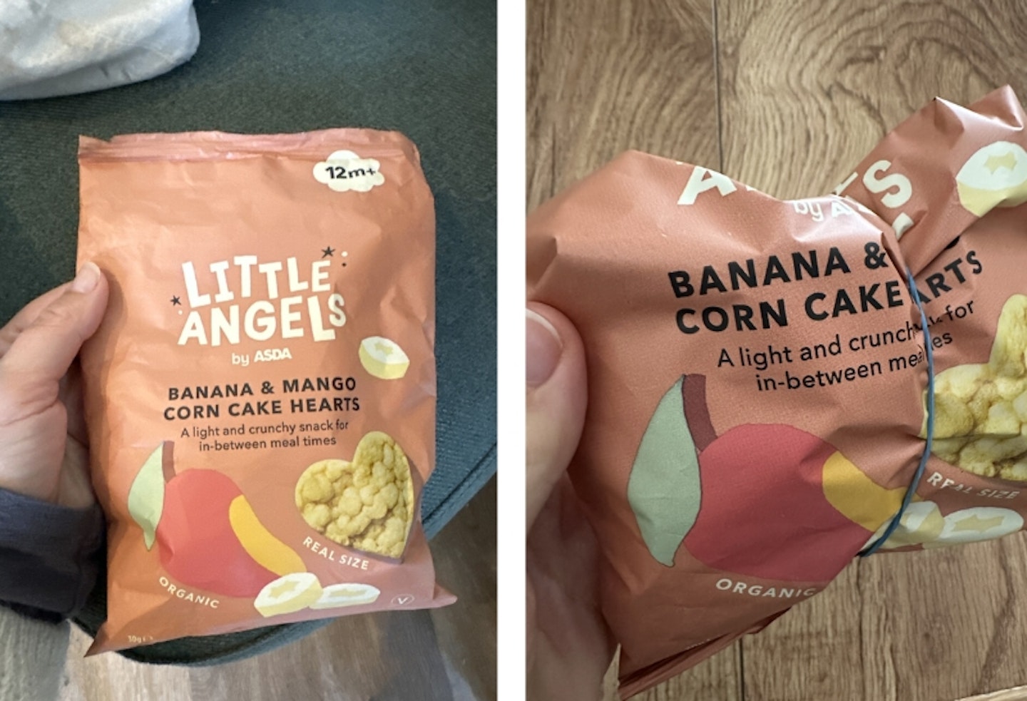 ASDA Little Angels Banana & Mango Corn Cake Hearts