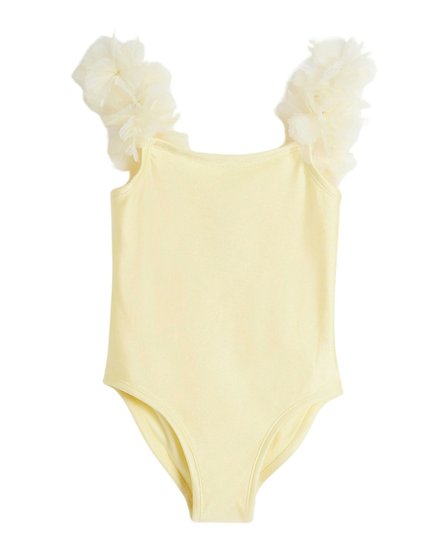 Mini Girls Yellow 3D Flower Swimsuit