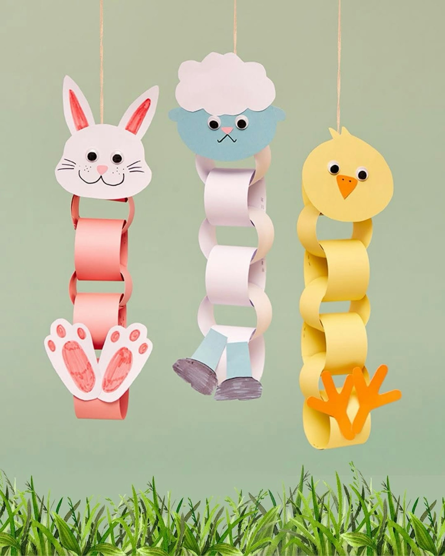 Easter crafts ideas for kids paperchain Easter animals
