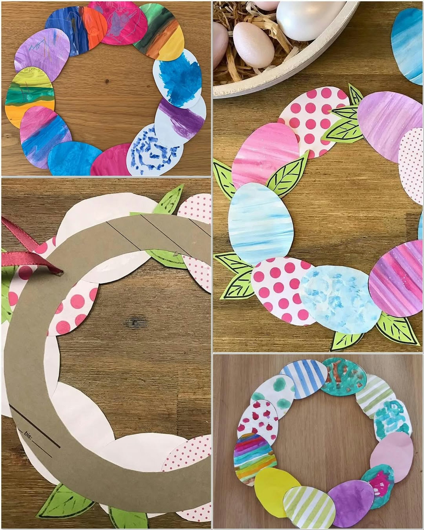Easter egg wreath - Easter crafts for kids