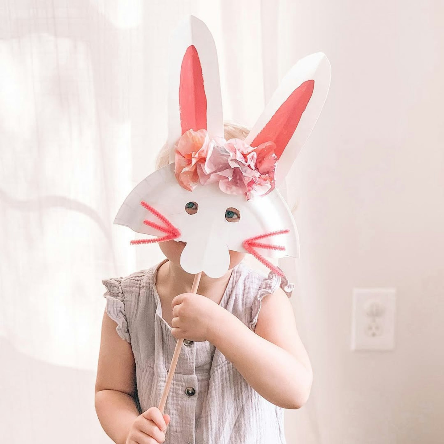 Easter crafts for kids paper plate bunny mask
