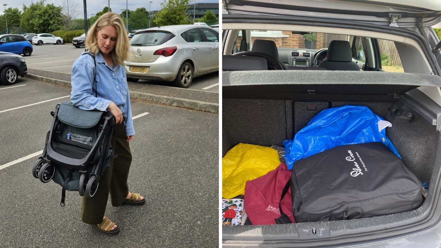 Clic 2 folded up and put in boot of car