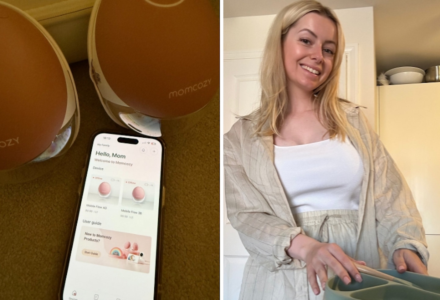 Momcozy M9 Mobile Flow pumps, app, and tester