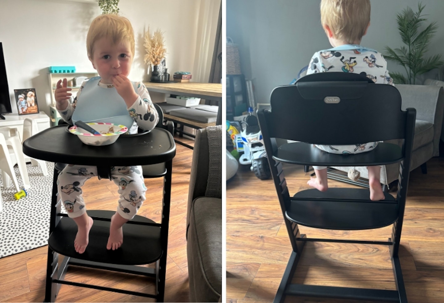 a young child eating in the Cybex Iris 3-in-1