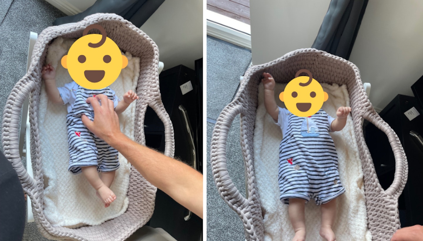 ickle bubba nova basket testing with baby inside