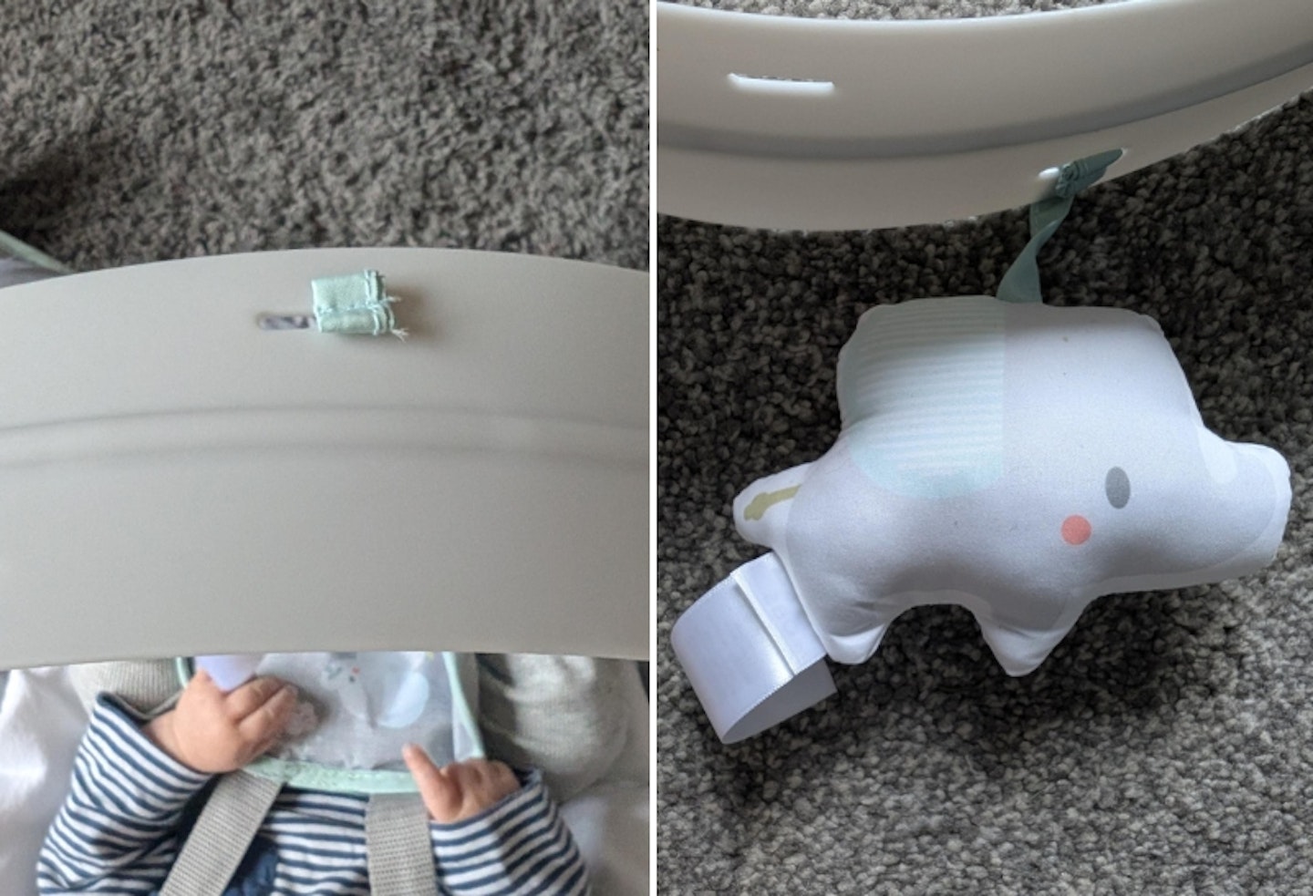 toy attachment on the Ingenuity Keep Cozy 3-in-1 Grow with Me Bounce and Rock seat