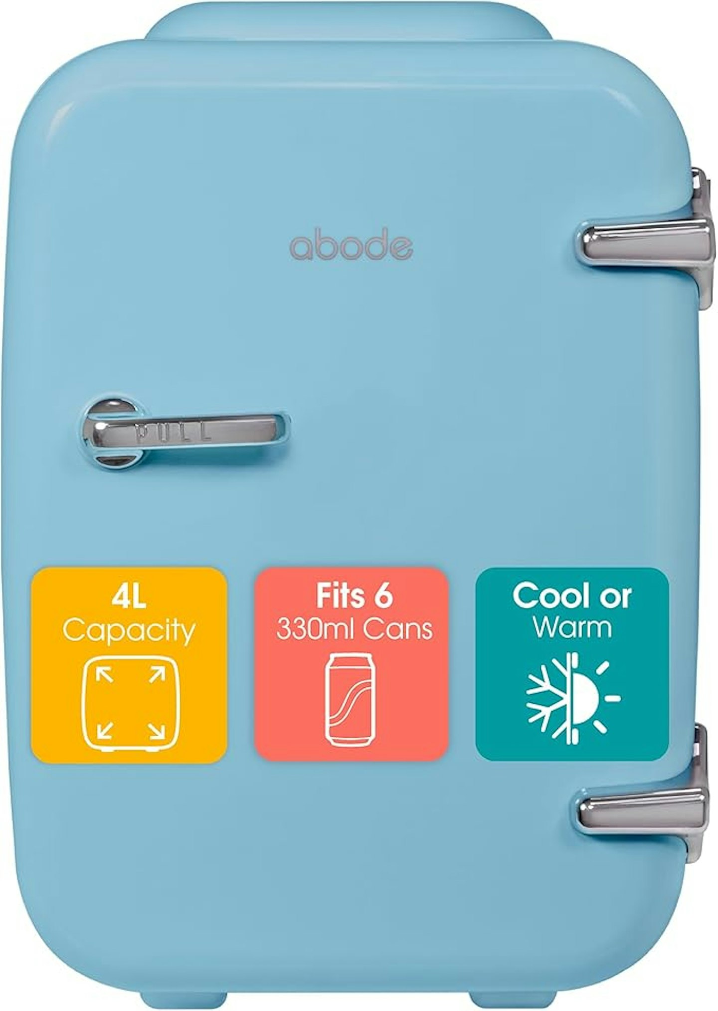 Blue mini fridge