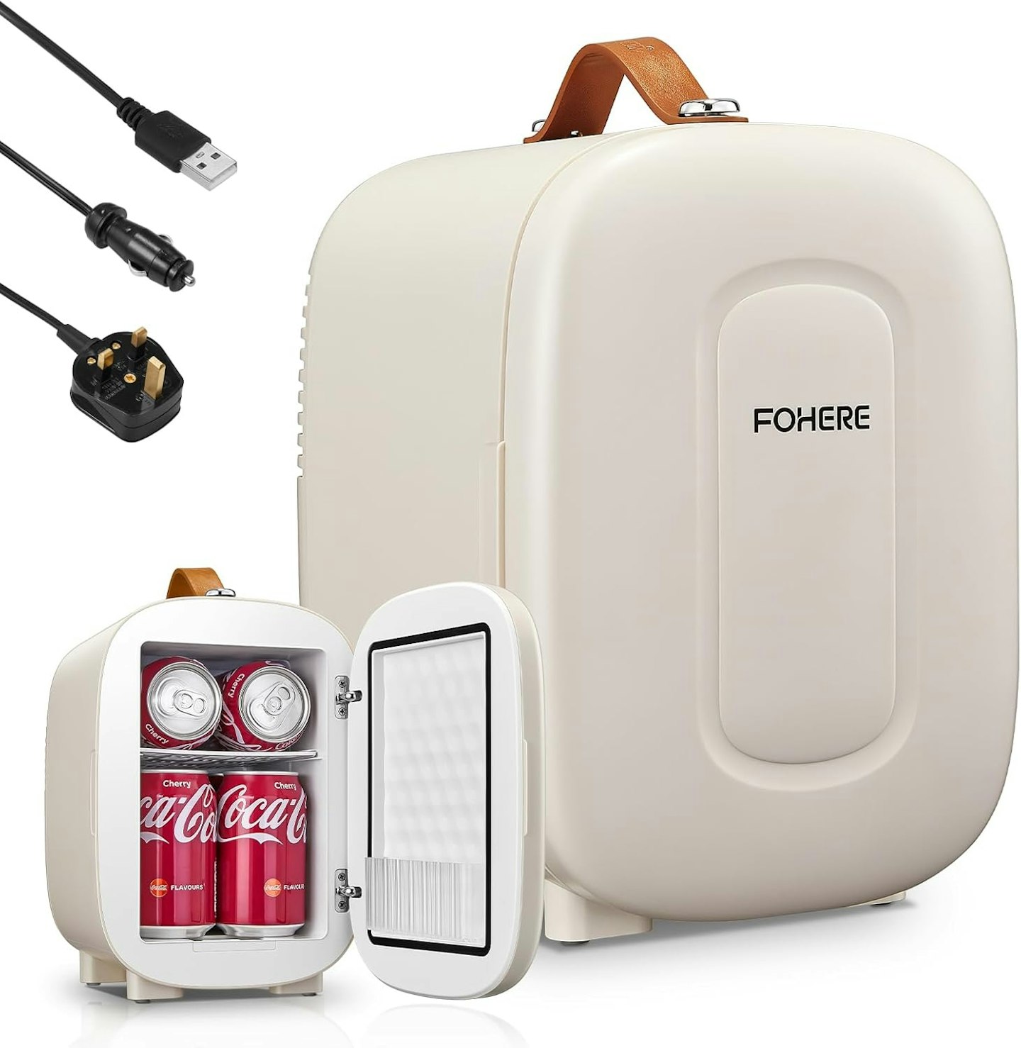 Cream coloured mini fridge 